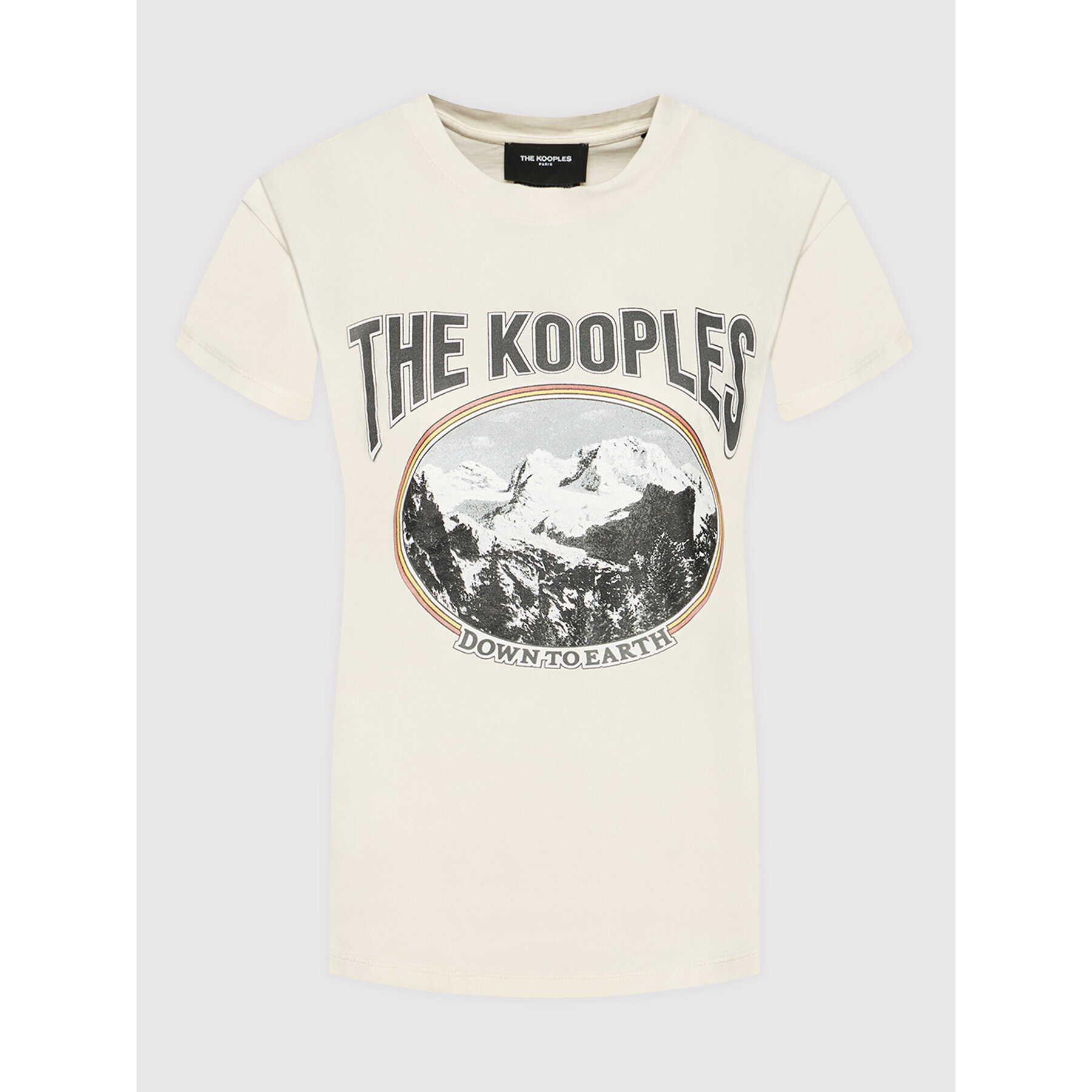 The Kooples T-Shirt Print FTSC23030K Žlutá Regular Fit - Pepit.cz