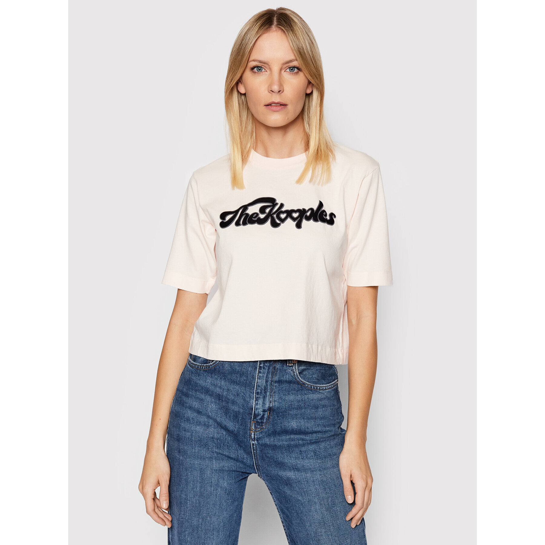 The Kooples T-Shirt Print FTSC24006K Růžová Regular Fit - Pepit.cz