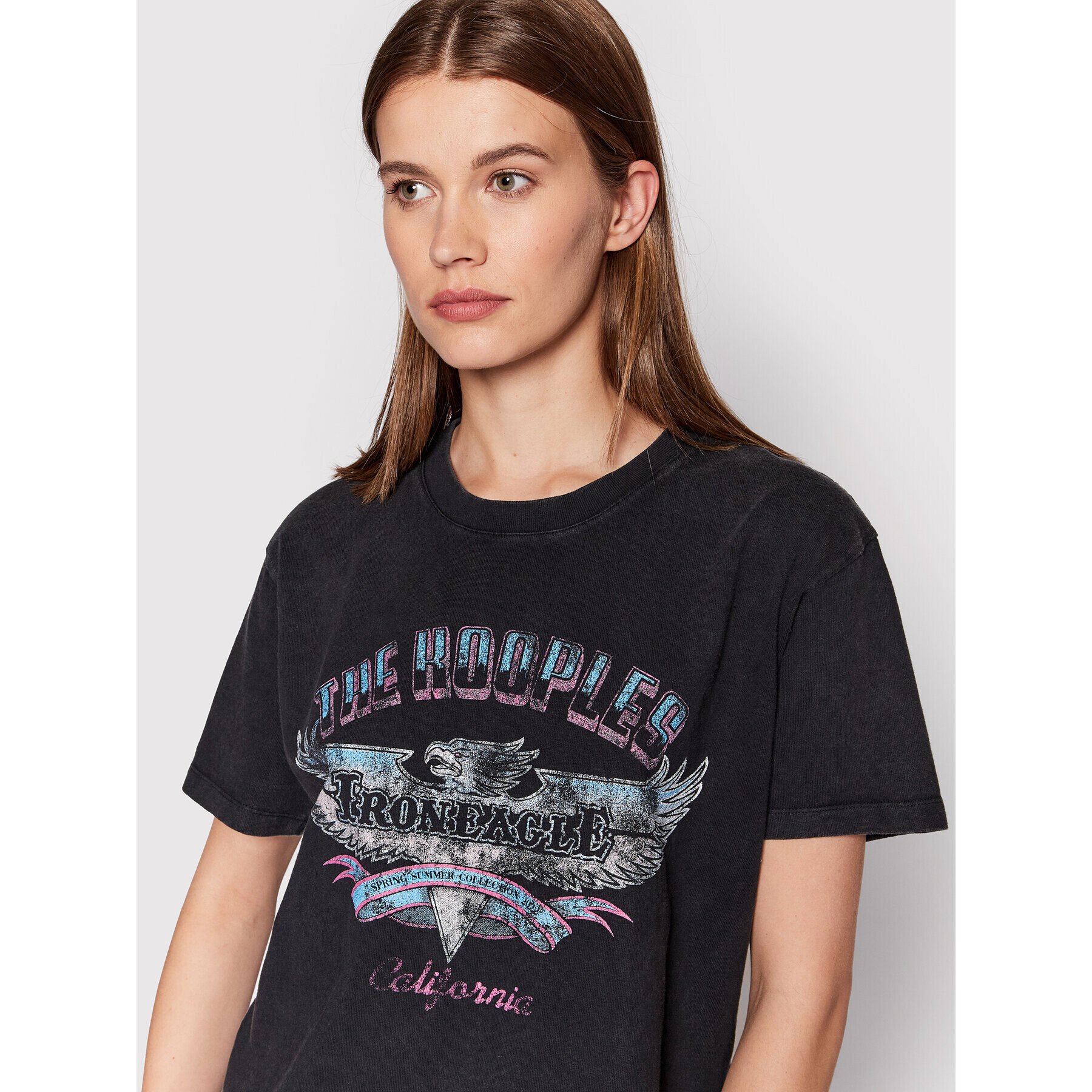 The Kooples T-Shirt Print FTSC24025K Černá Regular Fit - Pepit.cz