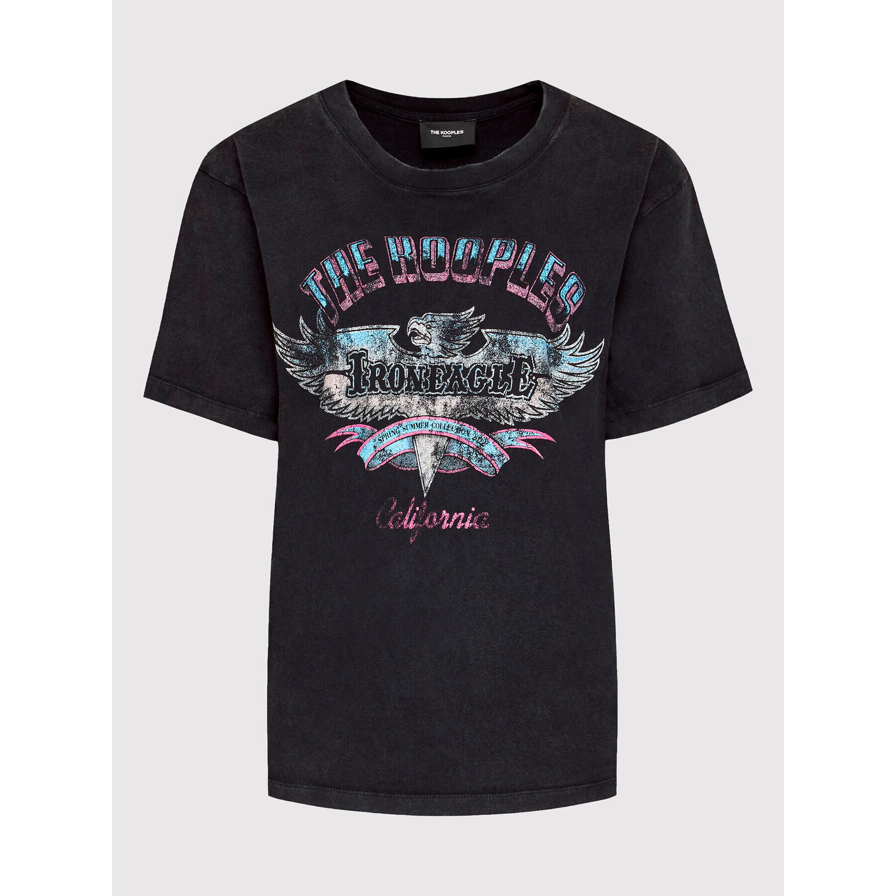 The Kooples T-Shirt Print FTSC24025K Černá Regular Fit - Pepit.cz