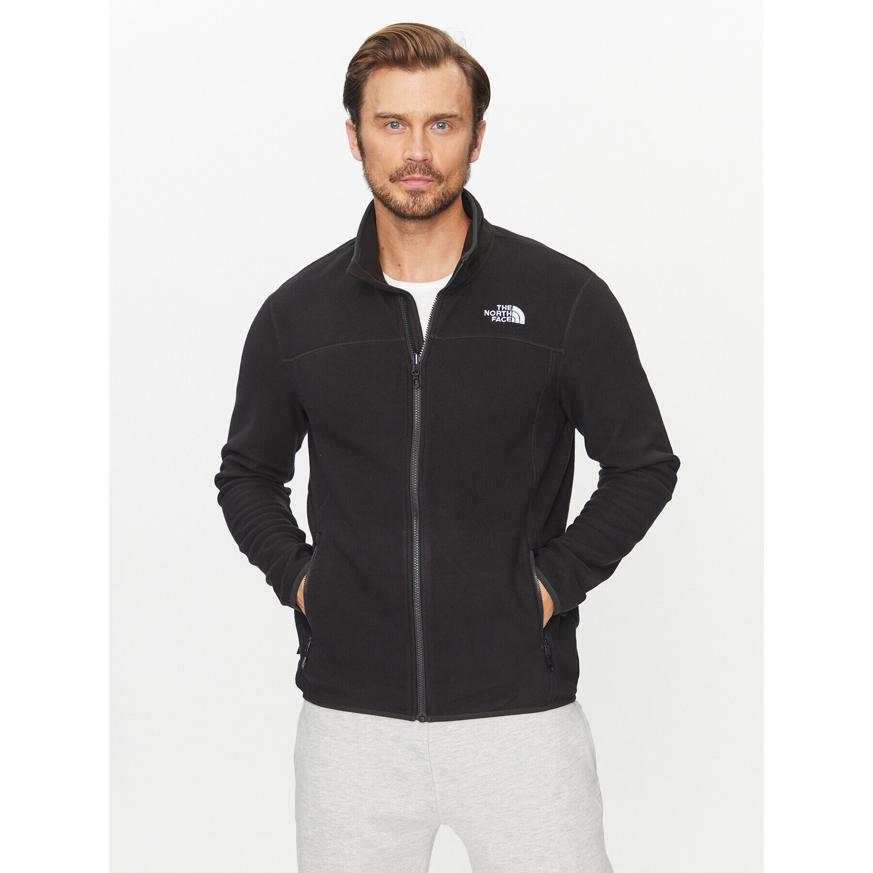 The North Face Fleecová mikina M 100 Glacier Full Zip - EuNF0A855XJK31 Černá Regular Fit - Pepit.cz