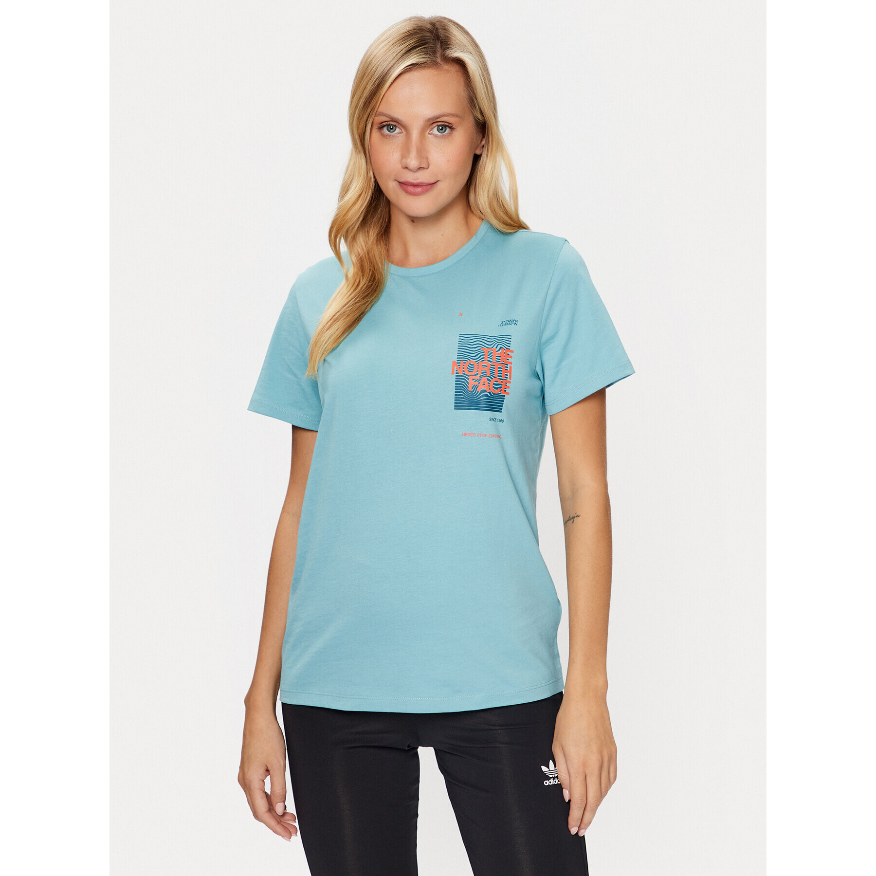 The North Face T-Shirt Foundation Graphic NF0A55B2 Modrá Regular Fit - Pepit.cz