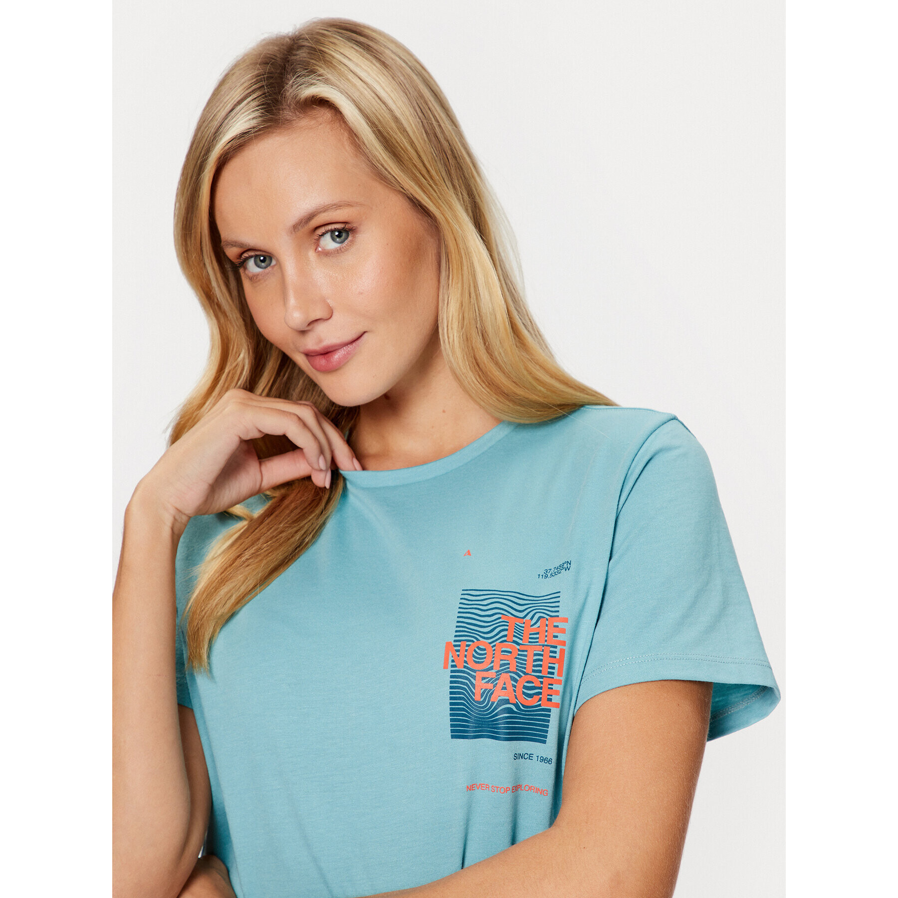 The North Face T-Shirt Foundation Graphic NF0A55B2 Modrá Regular Fit - Pepit.cz