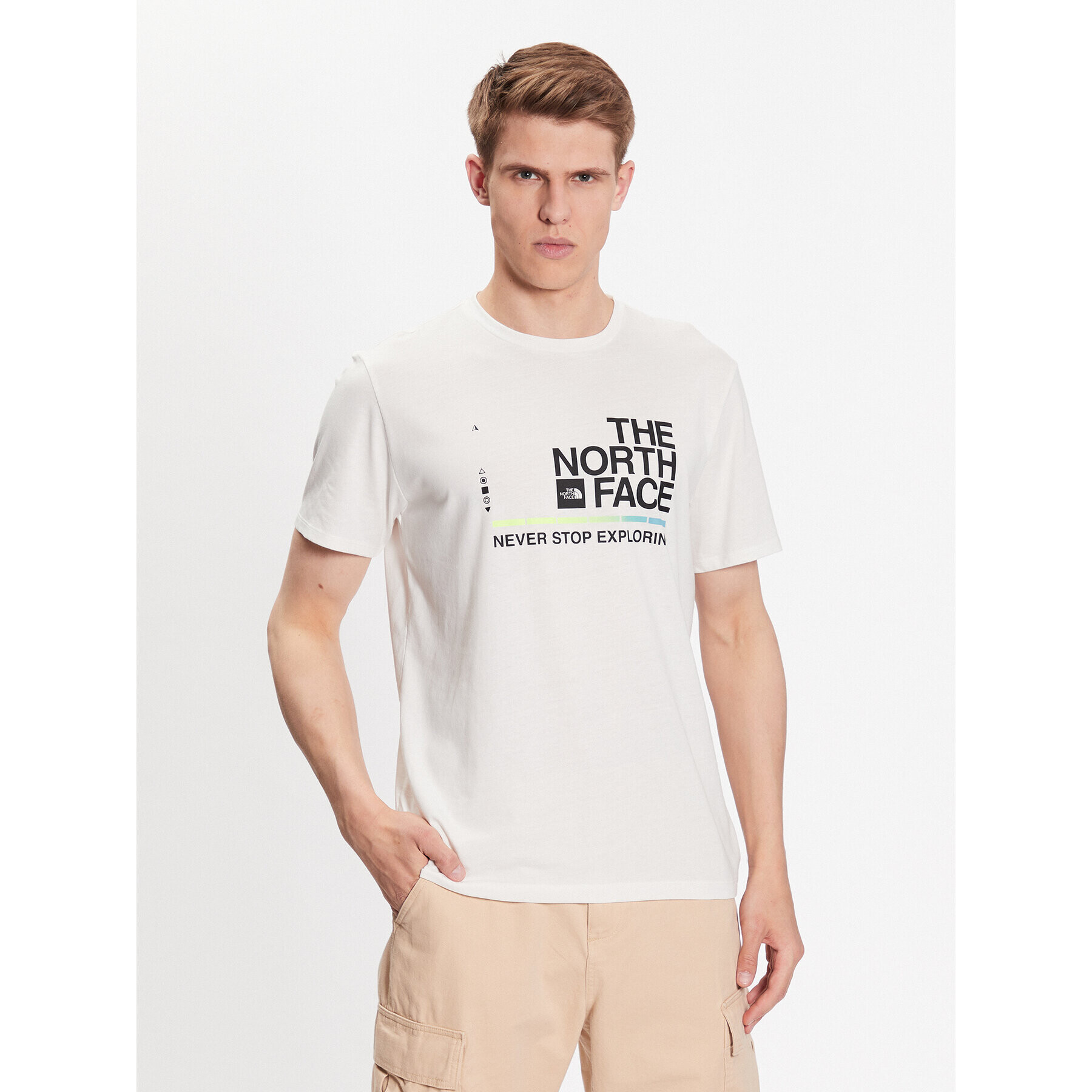 The North Face T-Shirt Foundation Graphic NF0A55EF Écru Regular Fit - Pepit.cz