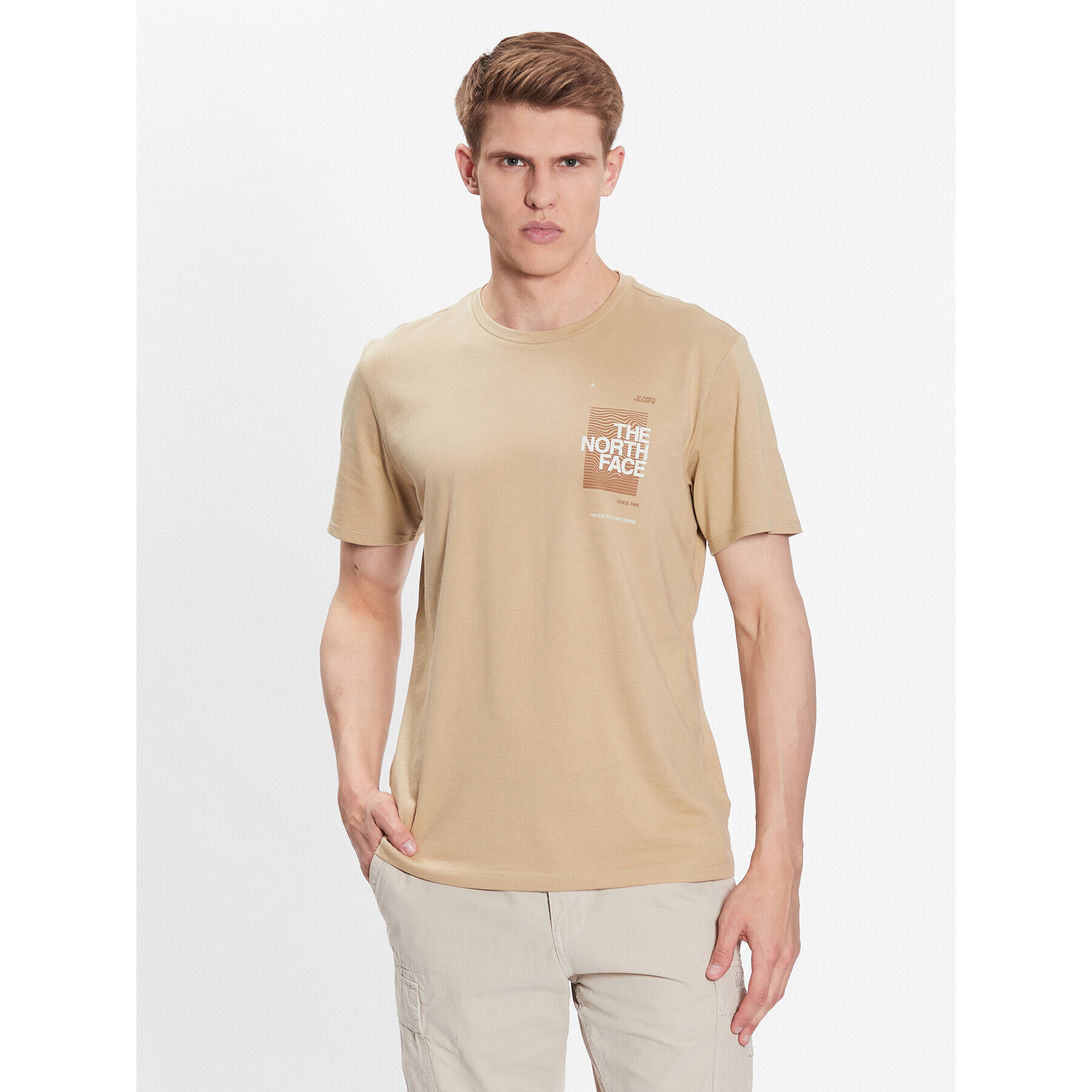 The North Face T-Shirt Foundation Graphic NF0A55EF Khaki Regular Fit - Pepit.cz