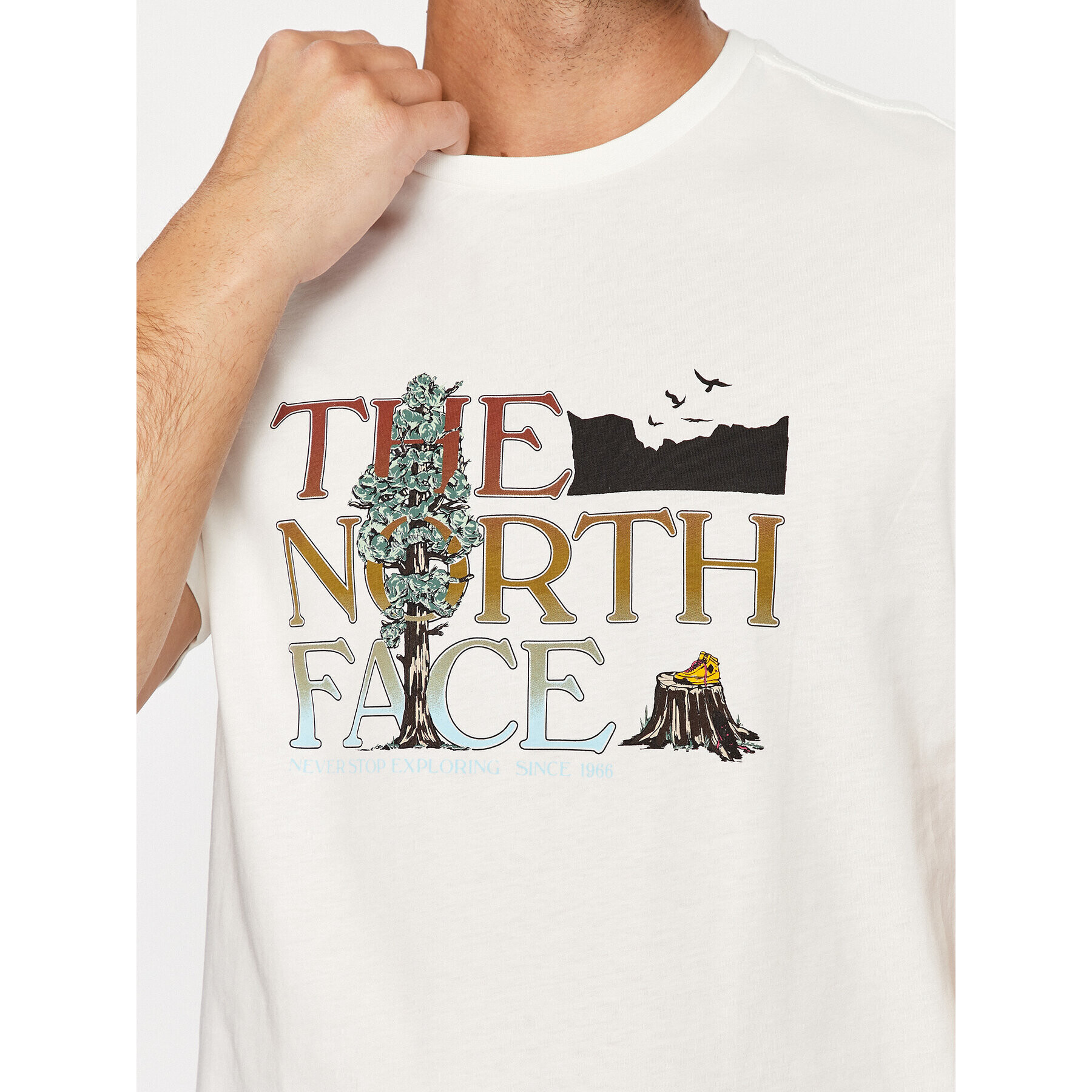 The North Face T-Shirt M S/S Graphic TeeNF0A7X1ON3N1 Bílá Regular Fit - Pepit.cz