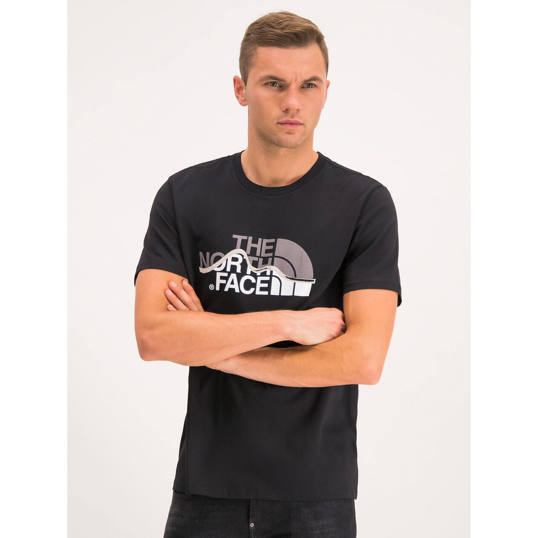 The North Face T-Shirt Mount Line NF00A3G2 Černá Regular Fit - Pepit.cz