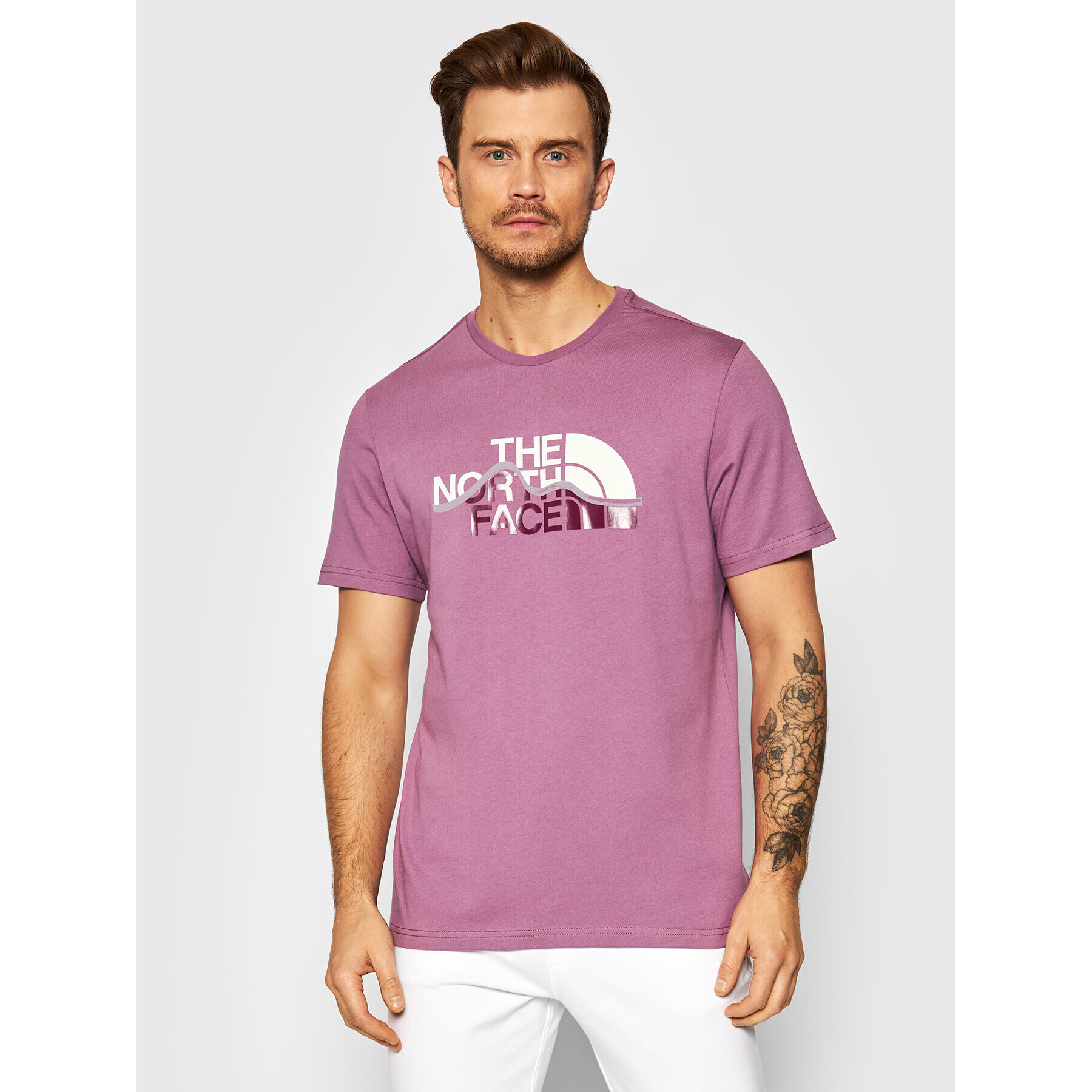 The North Face T-Shirt Mount Line NF00A3G2 Fialová Regular Fit - Pepit.cz