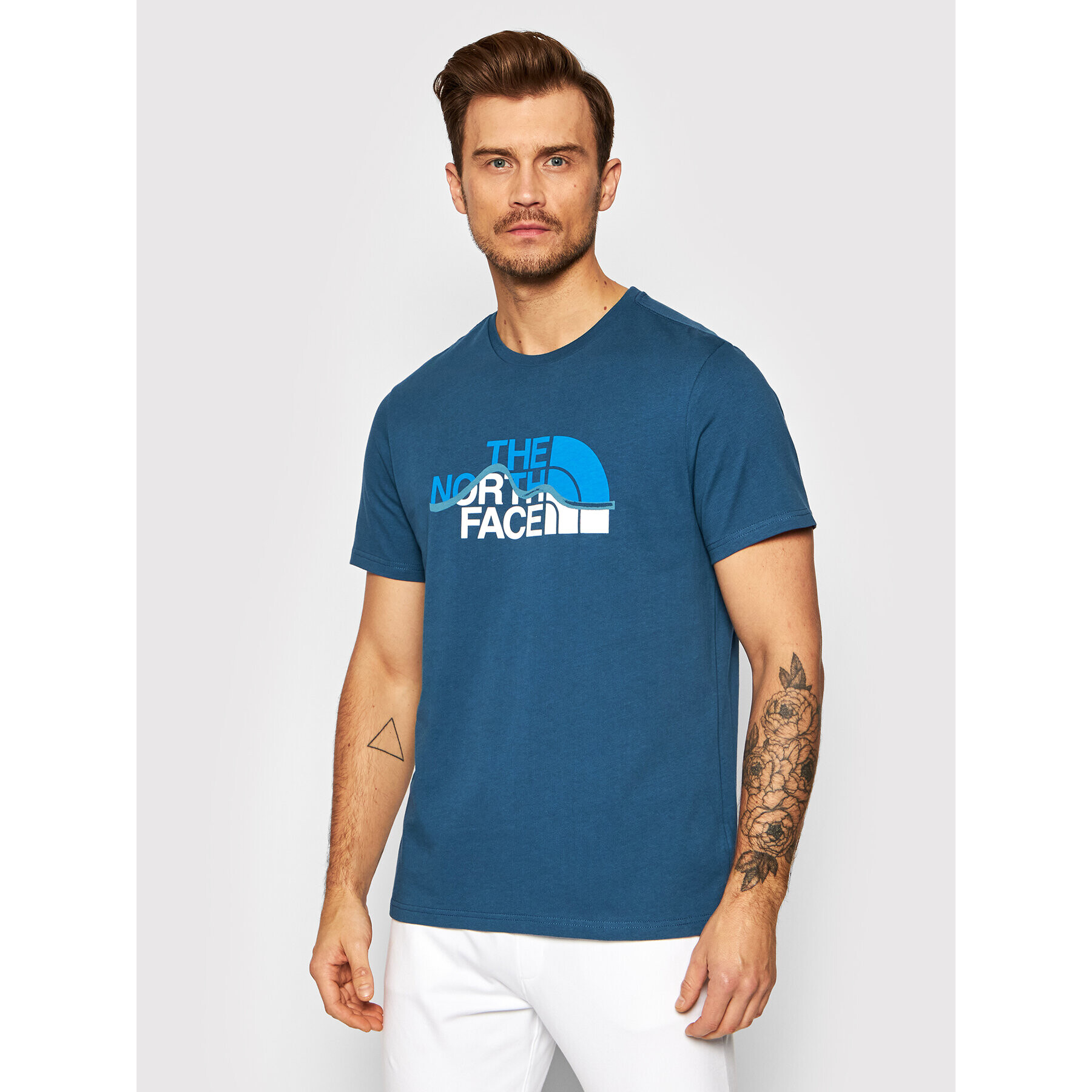 The North Face T-Shirt Mount Line NF00A3G2 Modrá Regular Fit - Pepit.cz