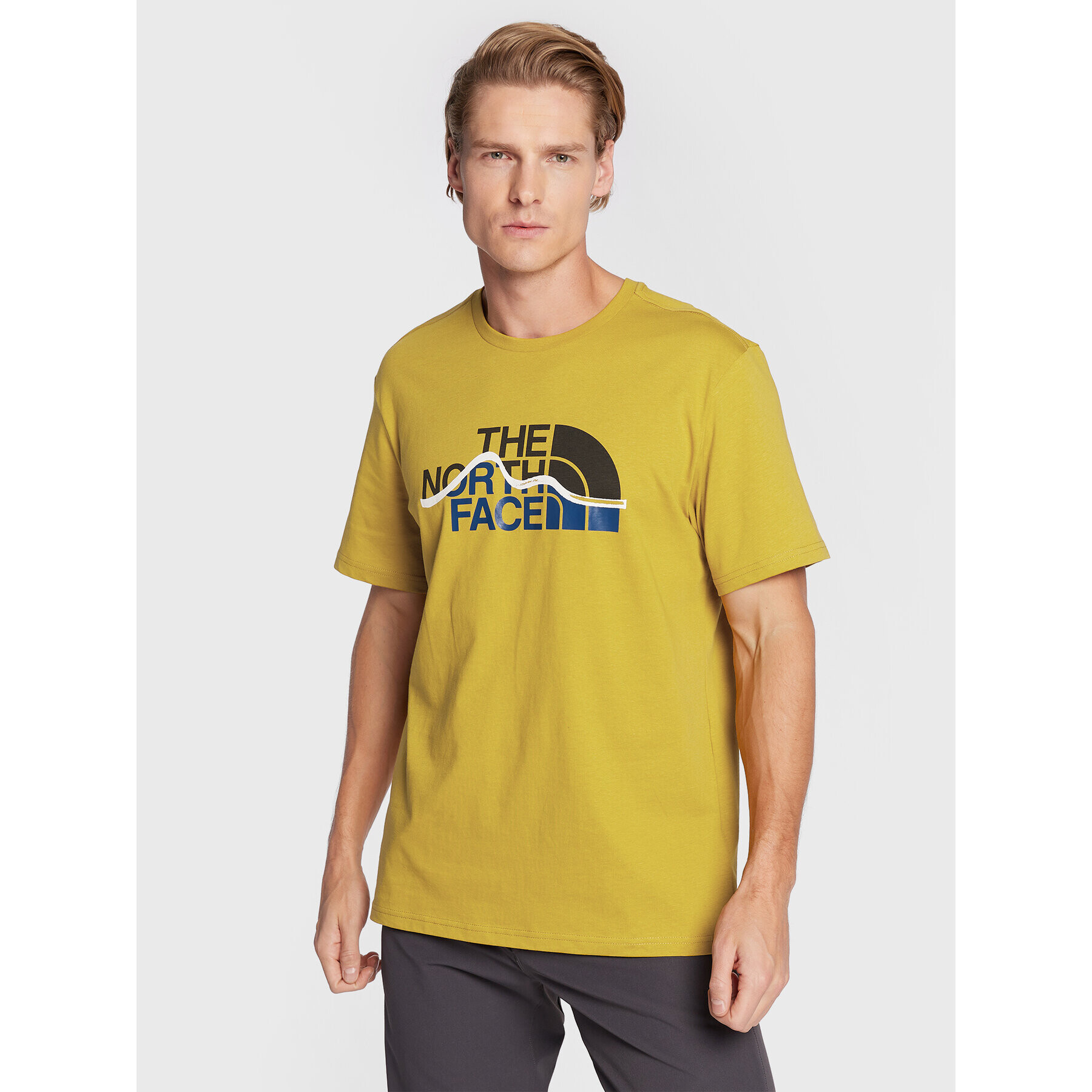 The North Face T-Shirt Mountain Line NF0A7X1N Žlutá Regular Fit - Pepit.cz