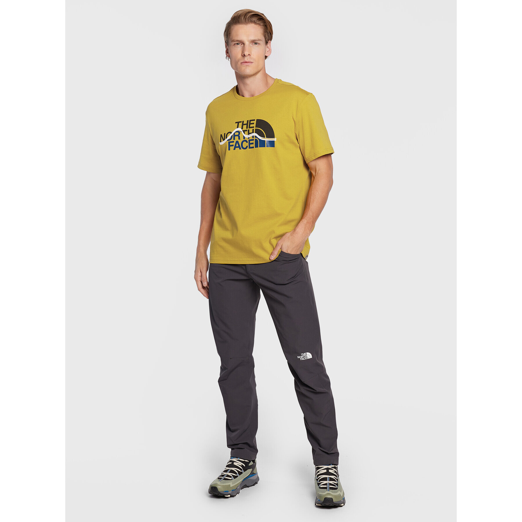 The North Face T-Shirt Mountain Line NF0A7X1N Žlutá Regular Fit - Pepit.cz