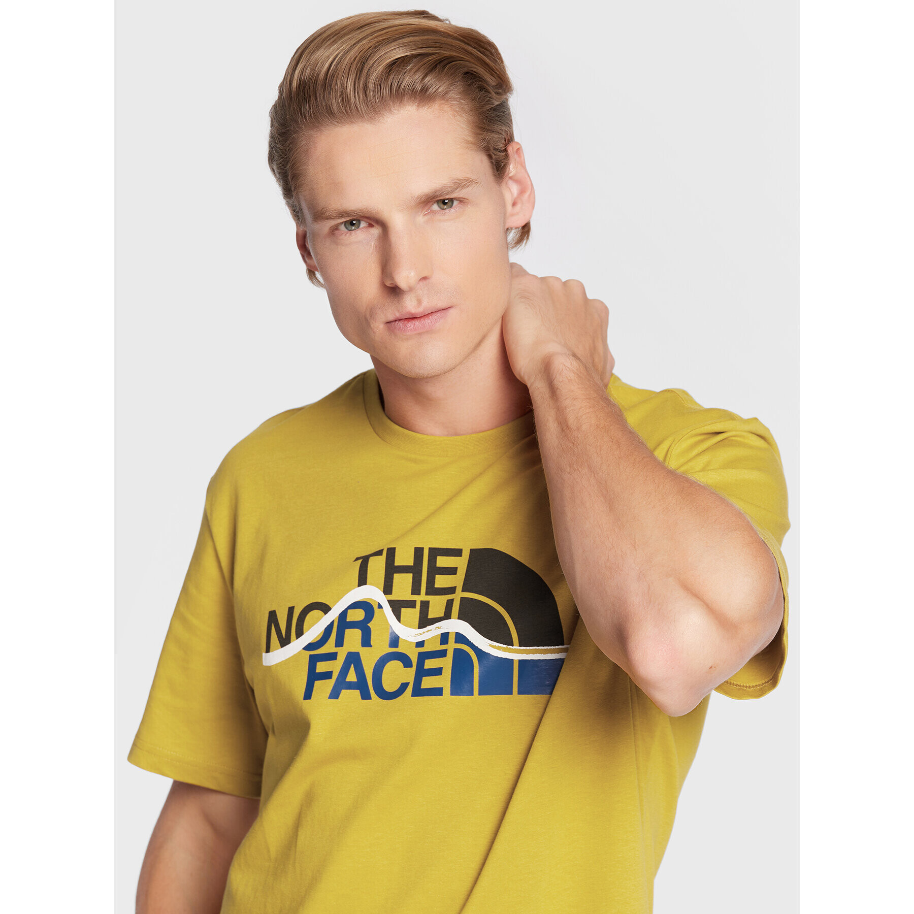 The North Face T-Shirt Mountain Line NF0A7X1N Žlutá Regular Fit - Pepit.cz