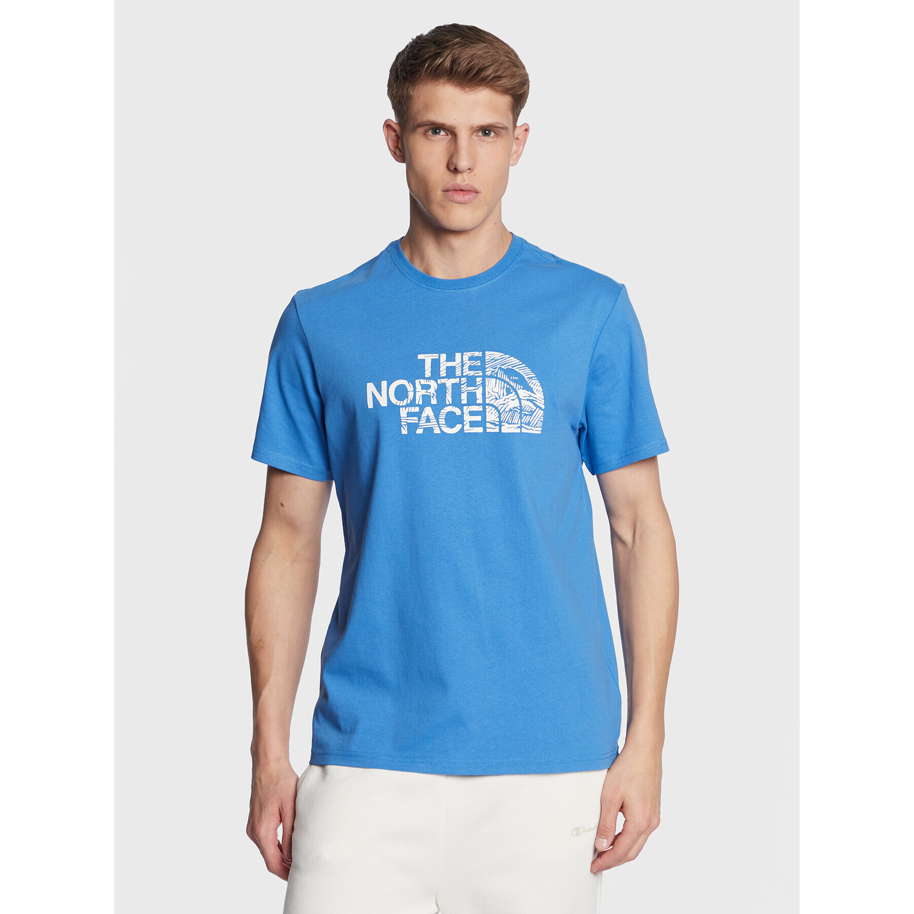 The North Face T-Shirt Woodcut Dome NF0A827H Modrá Regular Fit - Pepit.cz