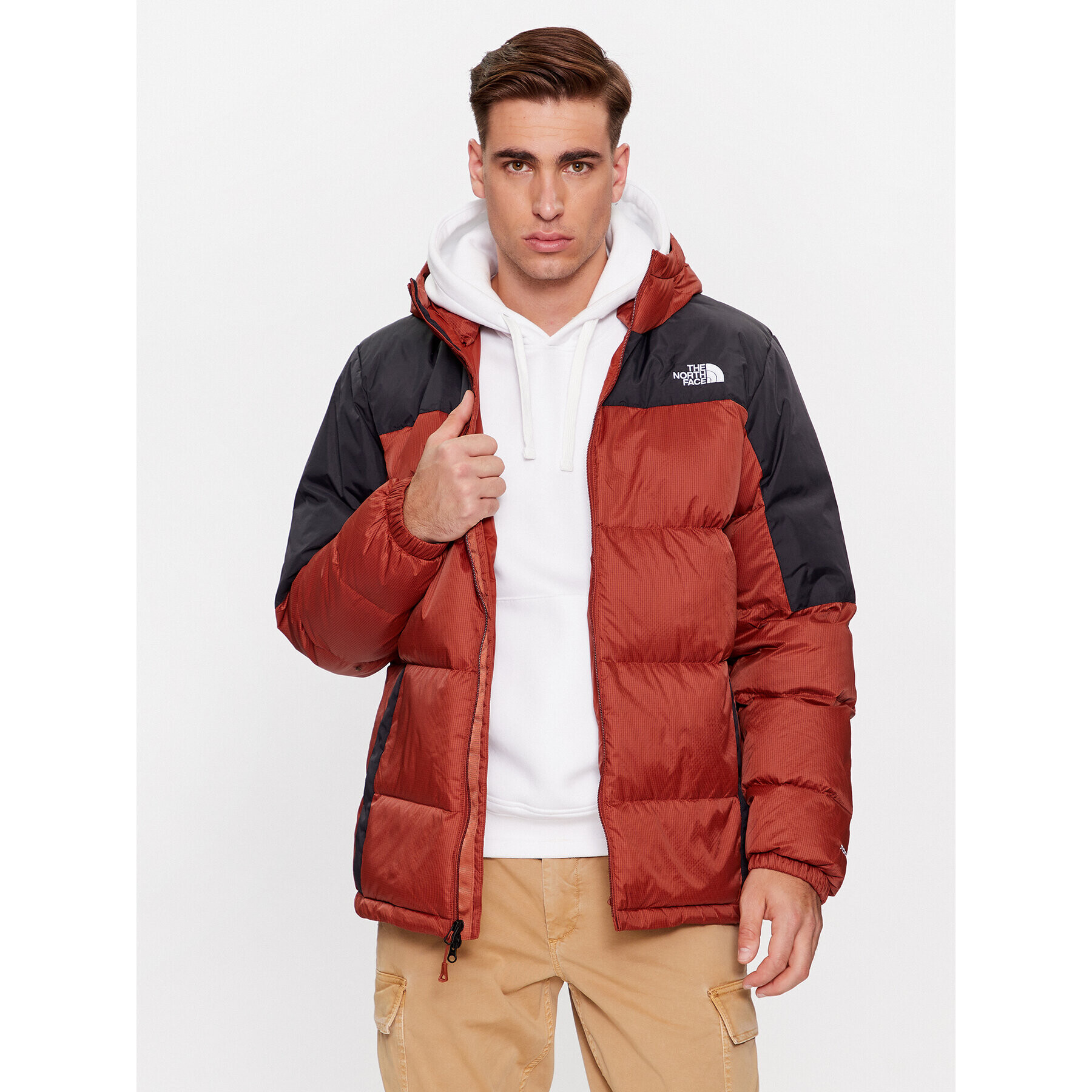 The North Face Vatovaná bunda M Diablo Down HoodieNF0A4M9LWEW1 Hnědá Regular Fit - Pepit.cz