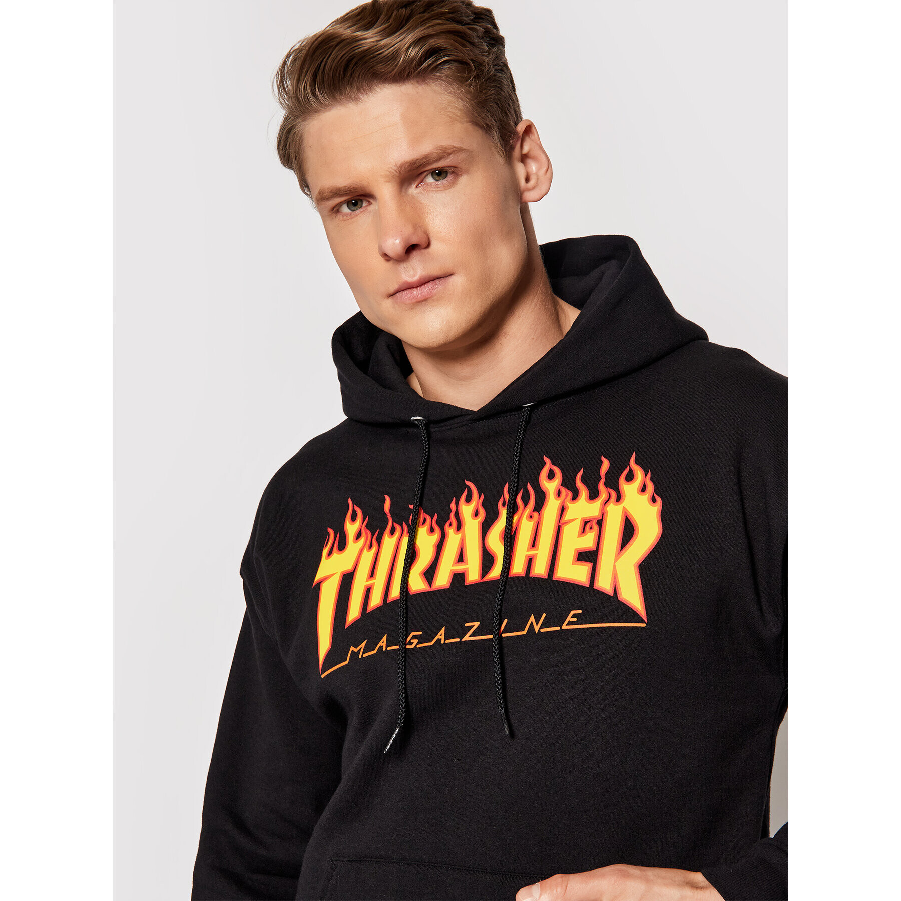 Thrasher Mikina Flame Černá Regular Fit - Pepit.cz