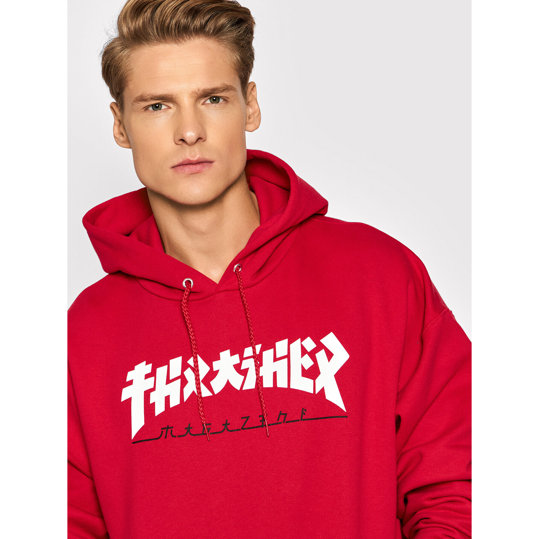 Thrasher Mikina Hood Godzilla 102020387 Červená Regular Fit - Pepit.cz