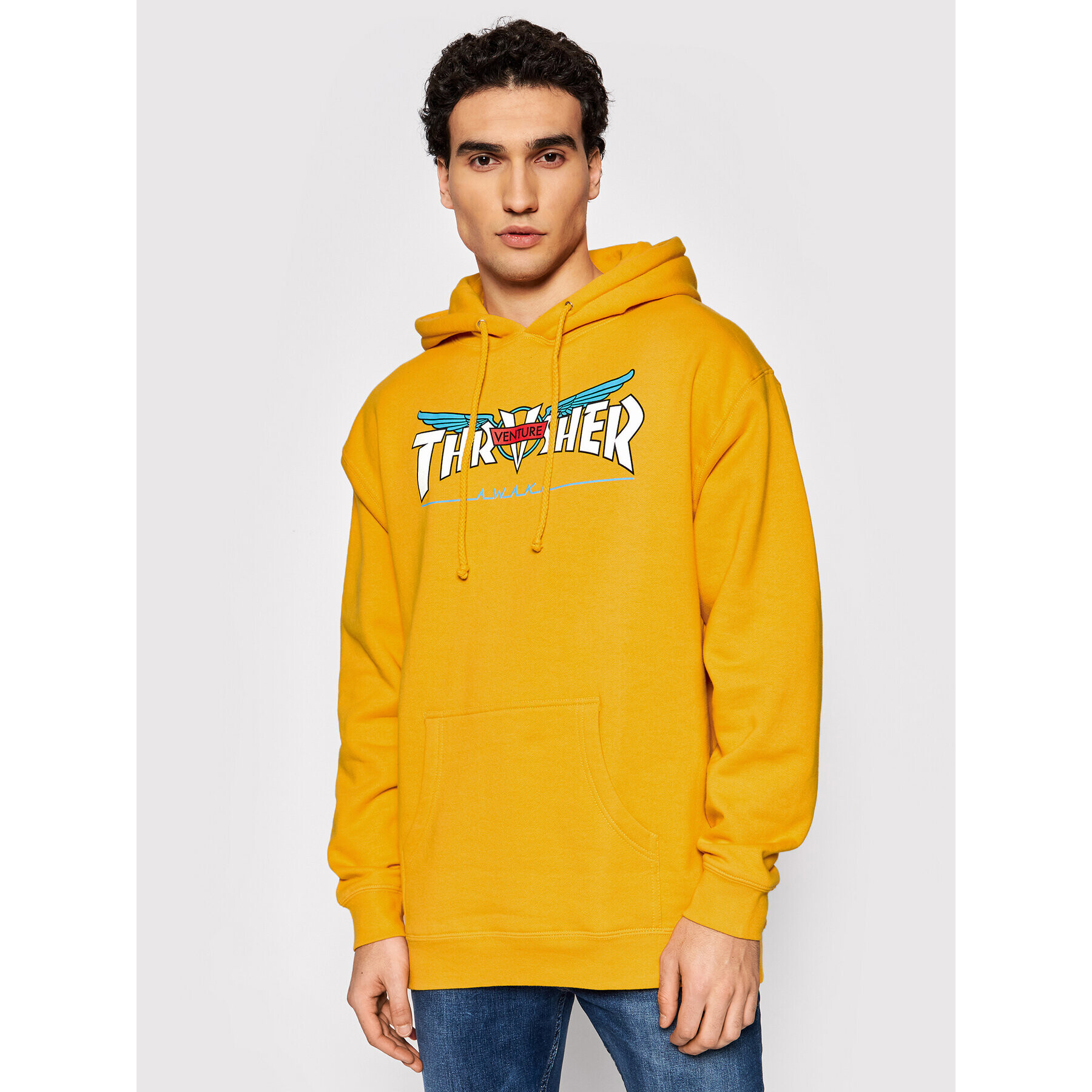 Thrasher Mikina VENTURE Collab Žlutá Regular Fit - Pepit.cz