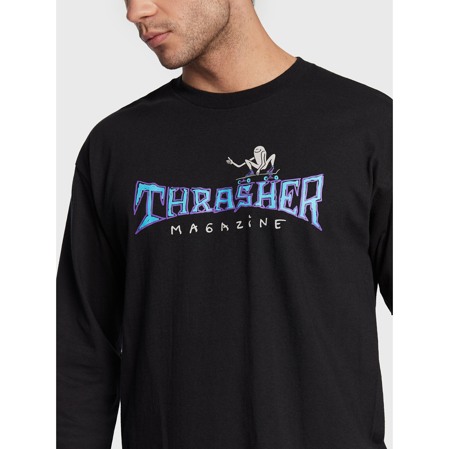 Thrasher S dlouhým rukávem Gonz Thumbs Up Černá Regular Fit - Pepit.cz