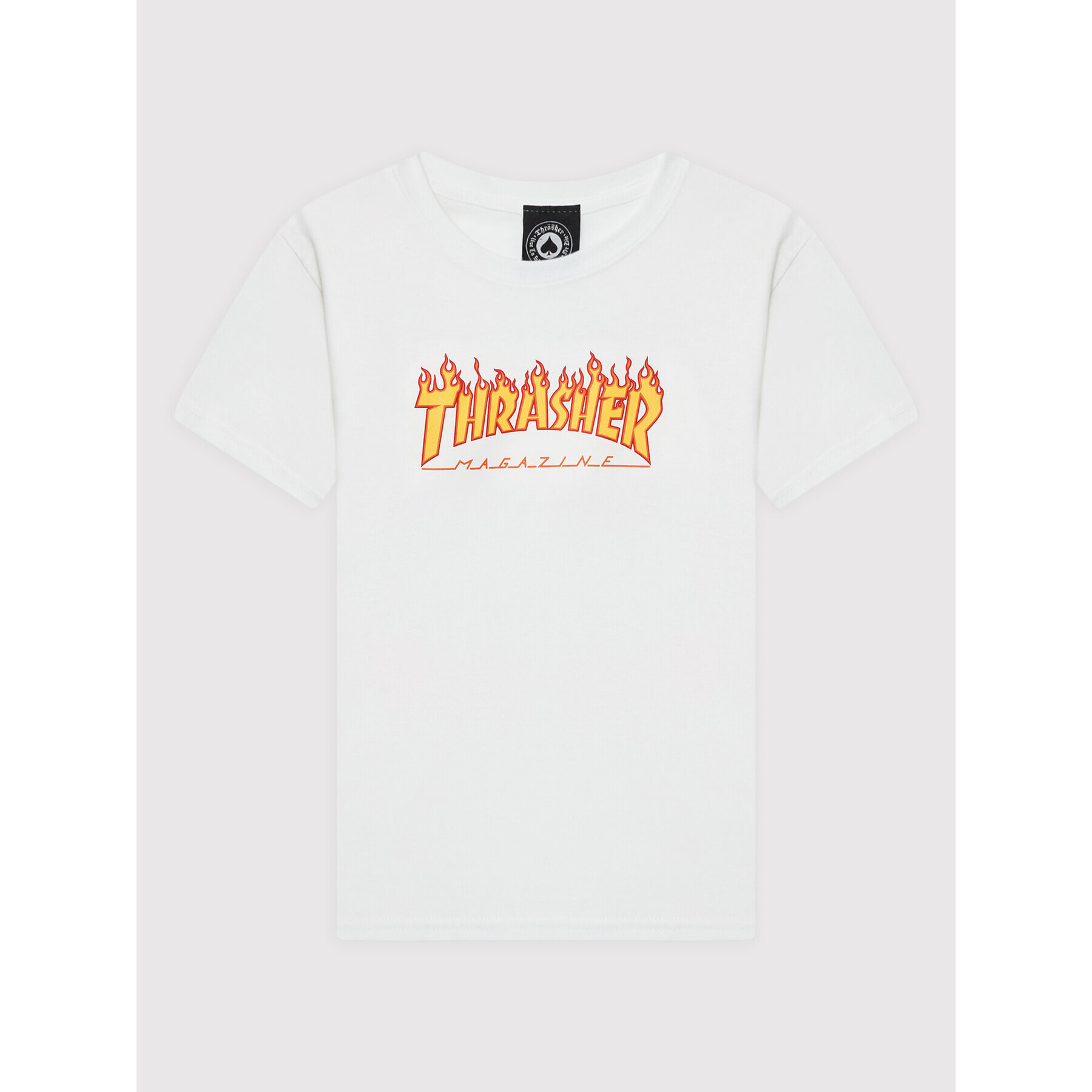 Thrasher T-Shirt Flame Logo Bílá Regular Fit - Pepit.cz