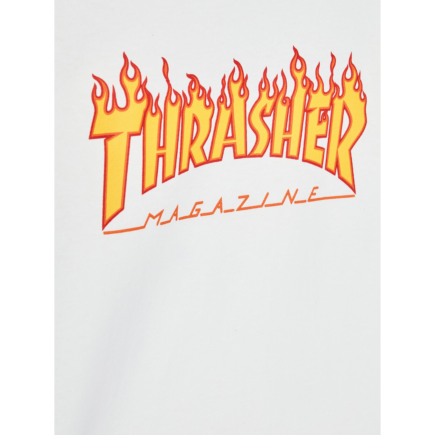 Thrasher T-Shirt Flame Logo Bílá Regular Fit - Pepit.cz