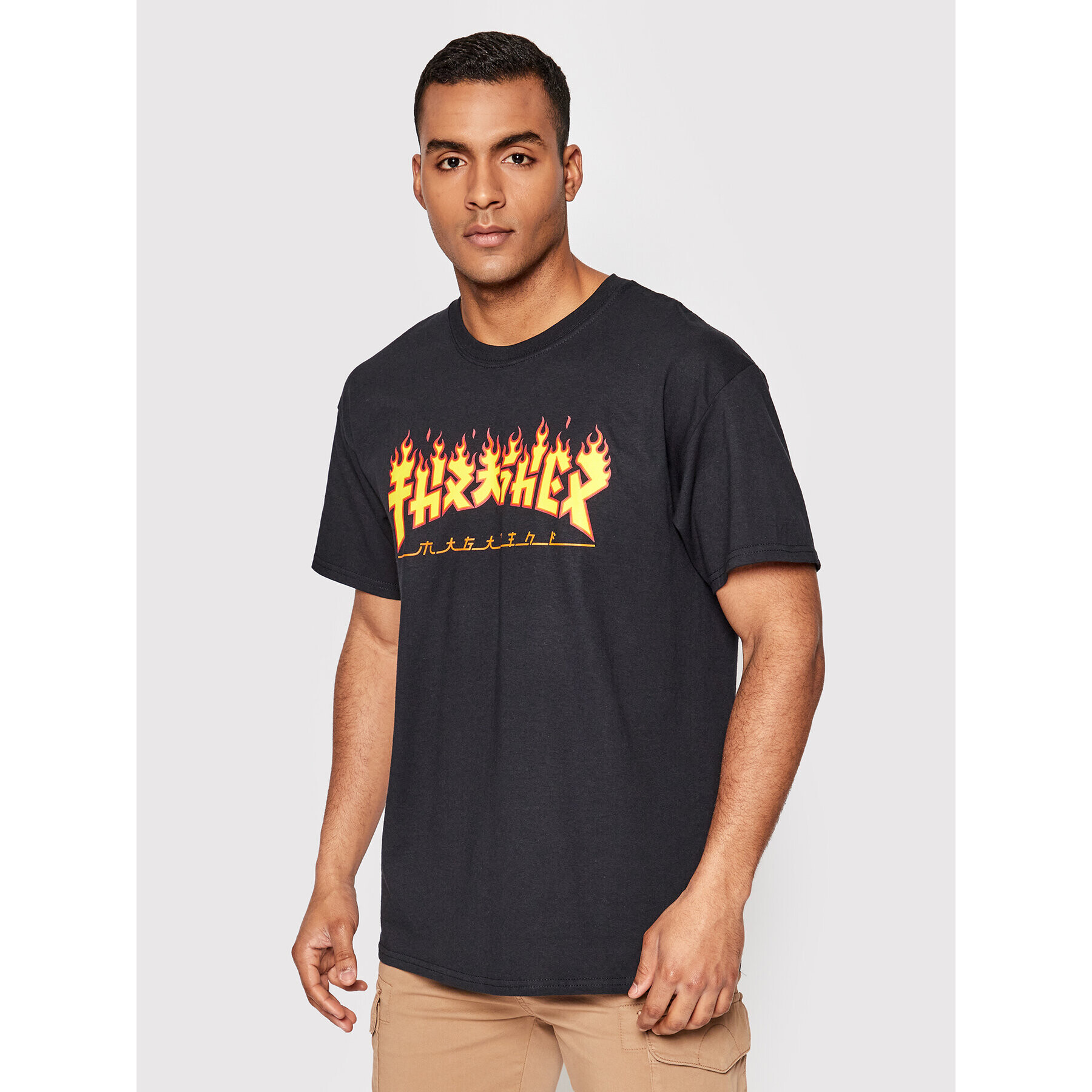 Thrasher T-Shirt Godzilla Flame Černá Regular Fit - Pepit.cz