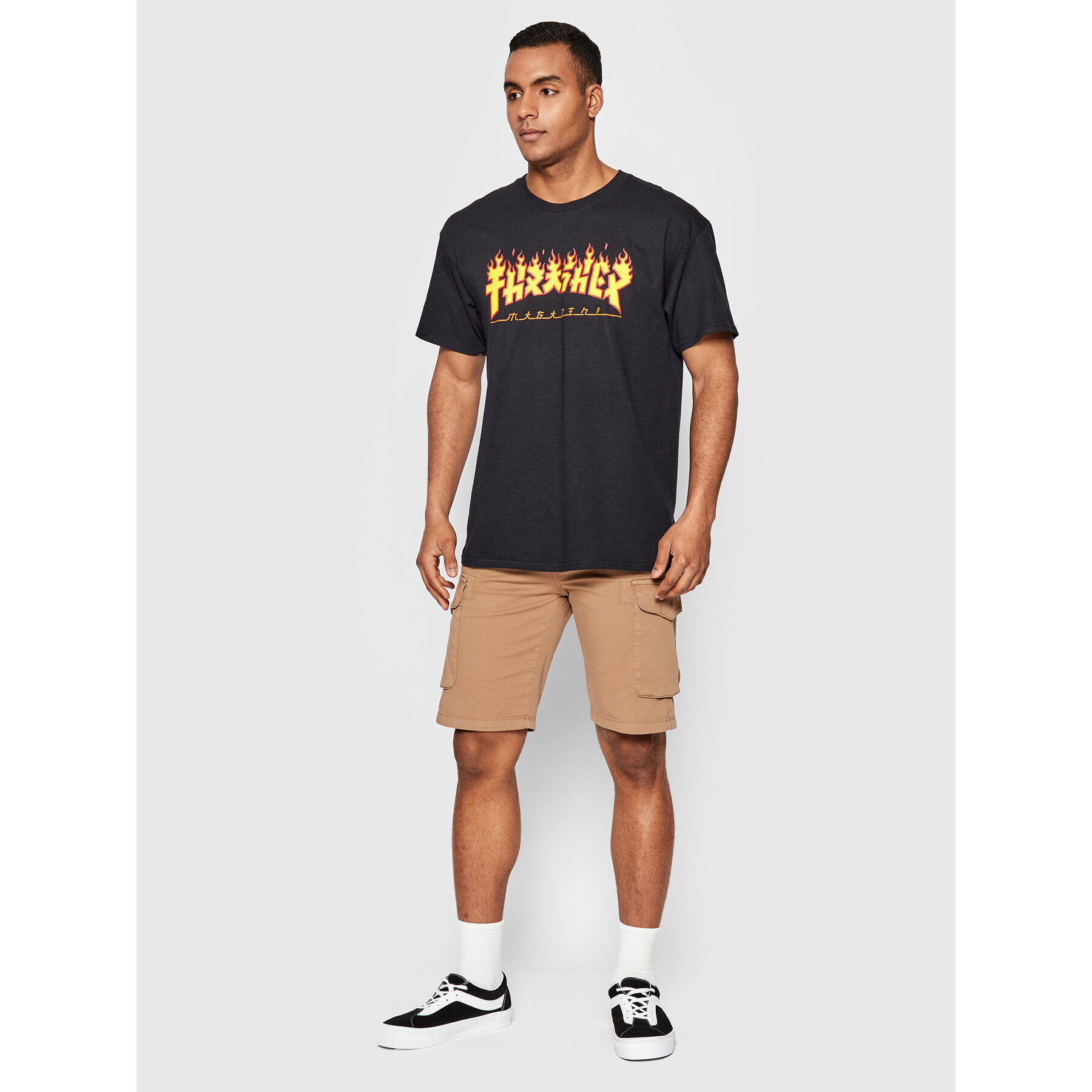 Thrasher T-Shirt Godzilla Flame Černá Regular Fit - Pepit.cz