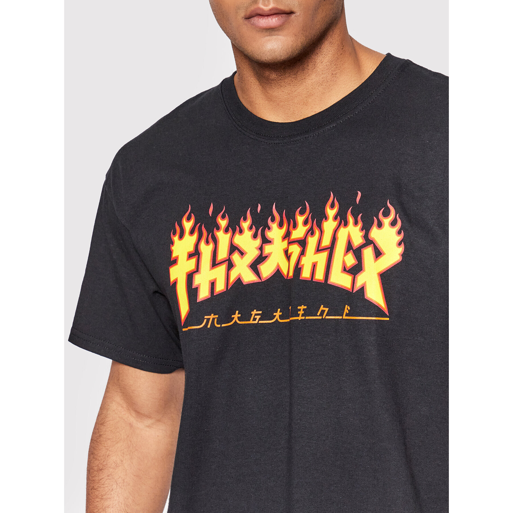 Thrasher T-Shirt Godzilla Flame Černá Regular Fit - Pepit.cz