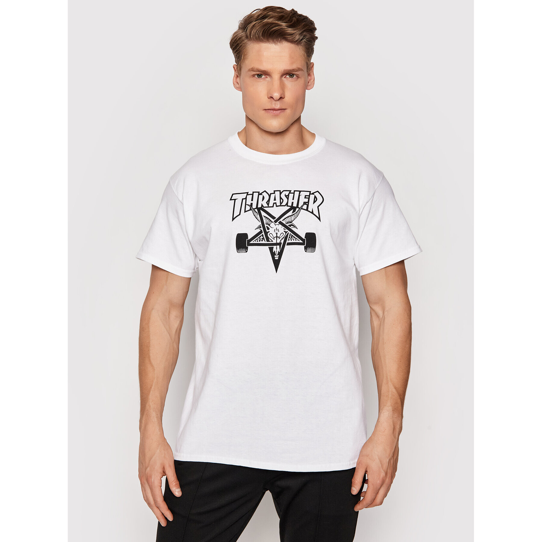 Thrasher T-Shirt Sk8 Goat Bílá Regular Fit - Pepit.cz