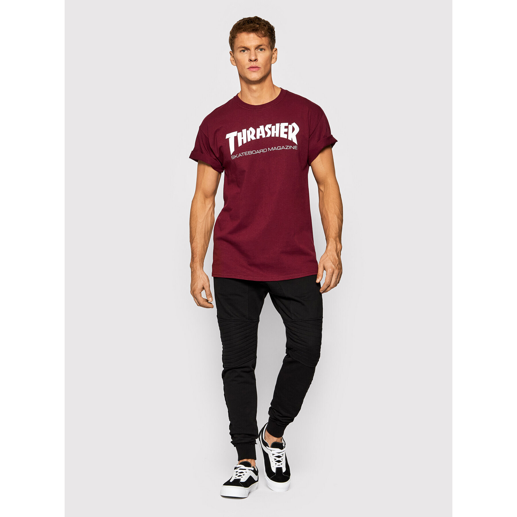 Thrasher T-Shirt Skatemag Bordó Regular Fit - Pepit.cz