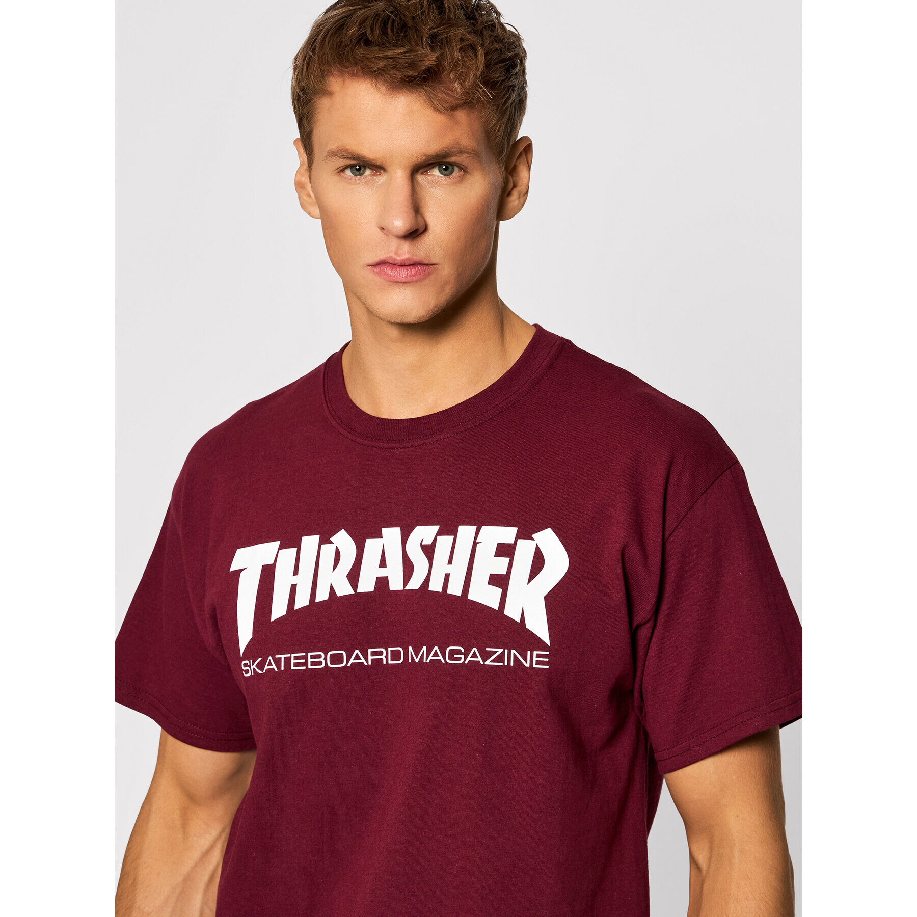 Thrasher T-Shirt Skatemag Bordó Regular Fit - Pepit.cz