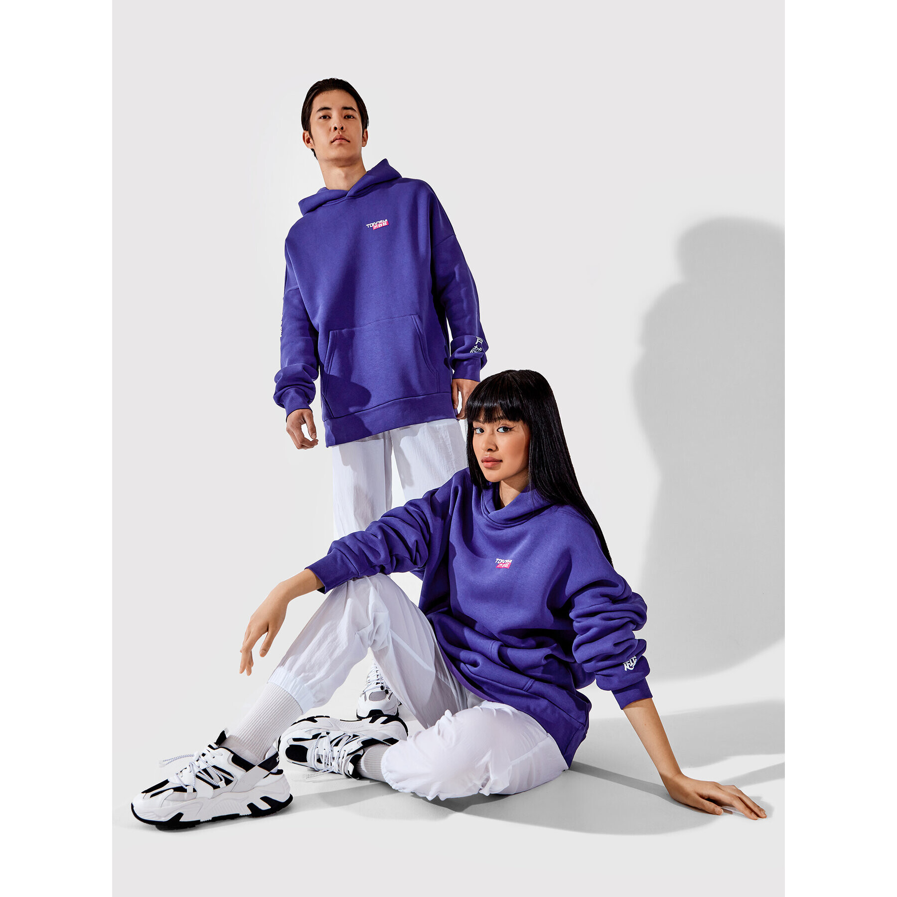 Togoshi Mikina Unisex TG22-BLU004 Tmavomodrá Oversize - Pepit.cz