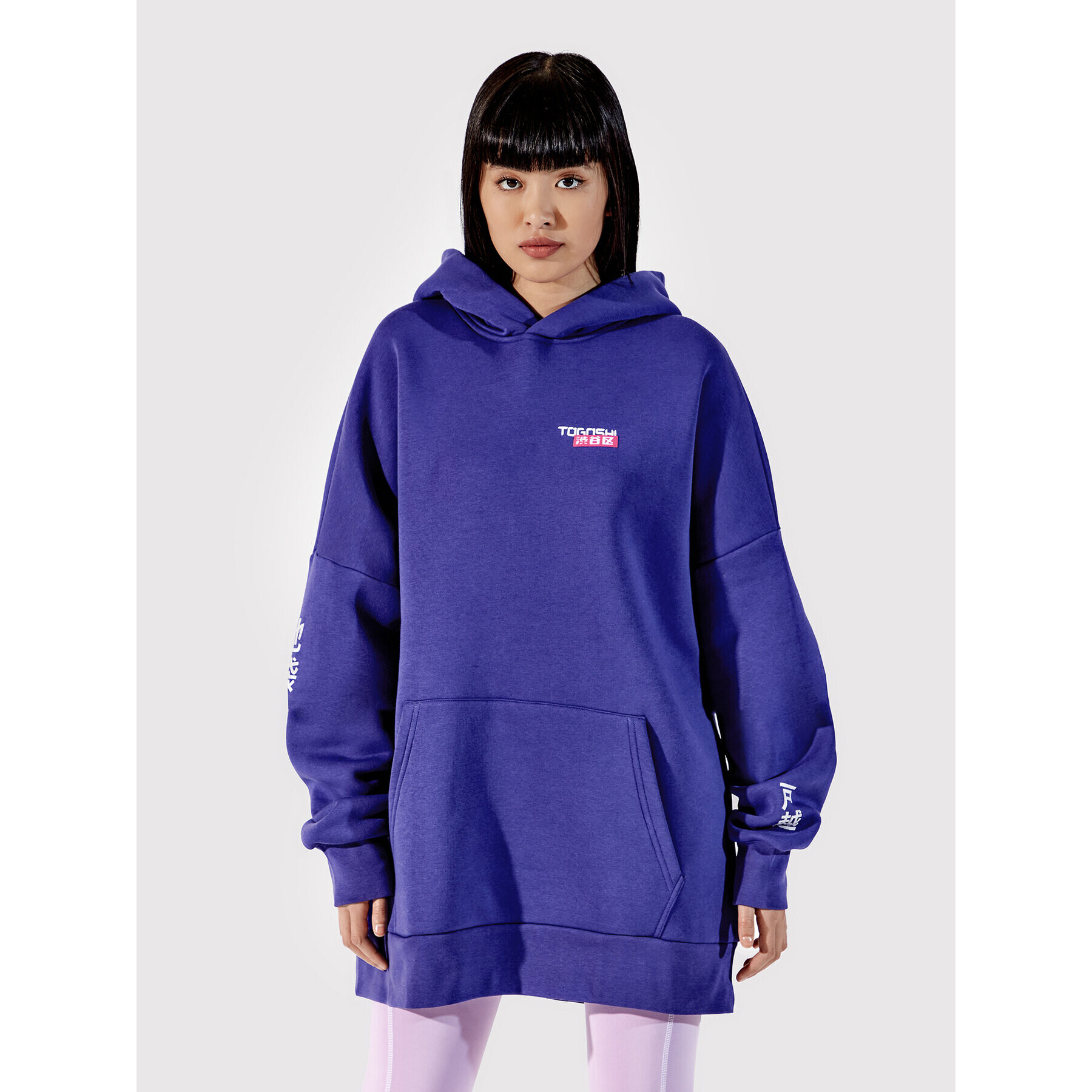 Togoshi Mikina Unisex TG22-BLU004 Tmavomodrá Oversize - Pepit.cz