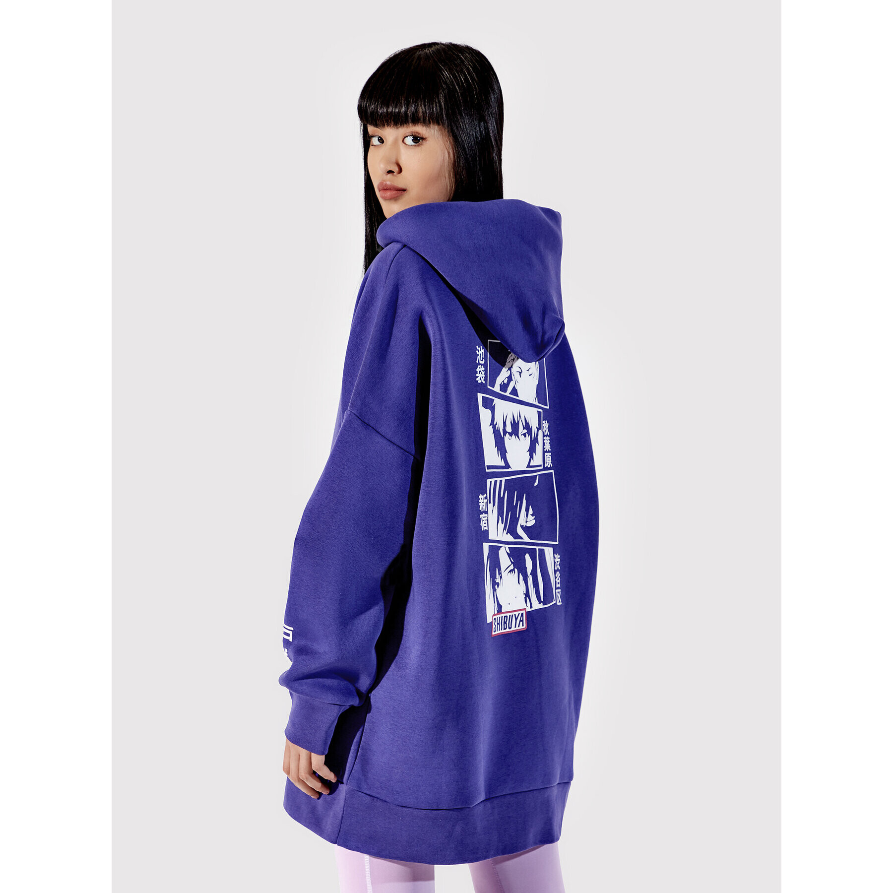 Togoshi Mikina Unisex TG22-BLU004 Tmavomodrá Oversize - Pepit.cz