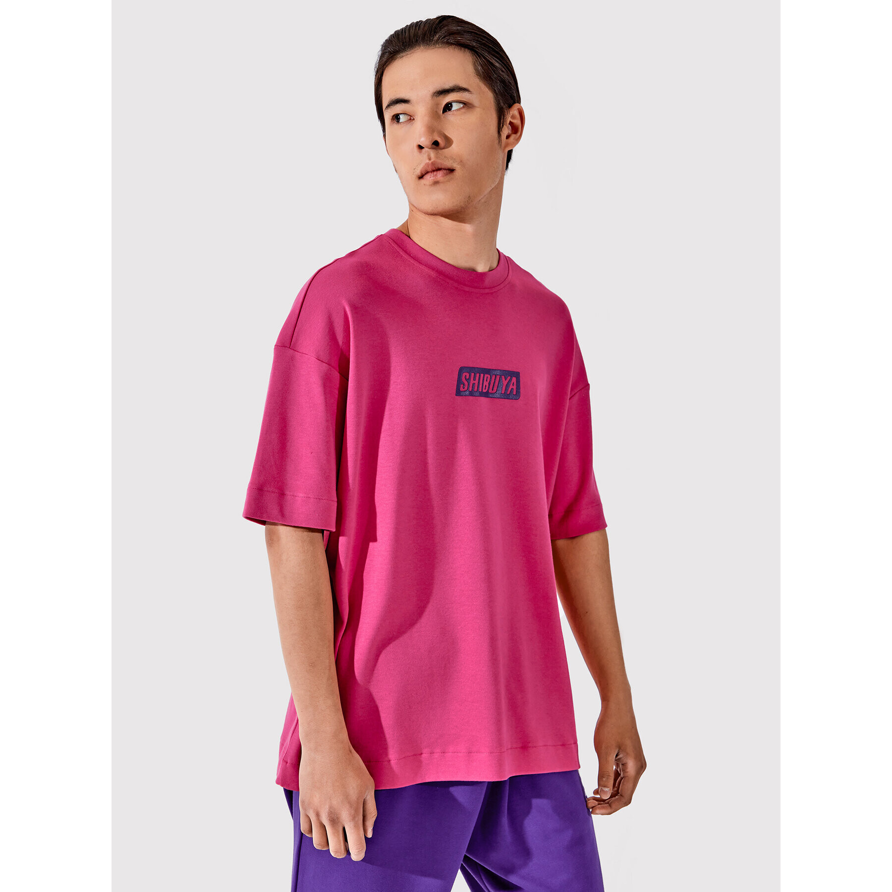 Togoshi T-Shirt Unisex TG22-TSM001 Růžová Oversize - Pepit.cz