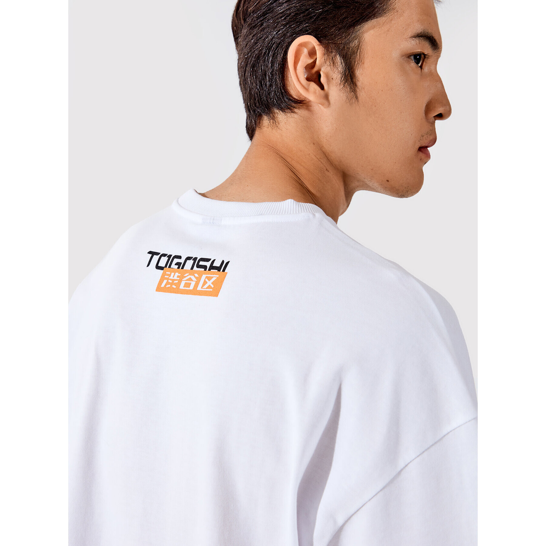 Togoshi T-Shirt Unisex TG22-TSM010 Bílá Oversize - Pepit.cz