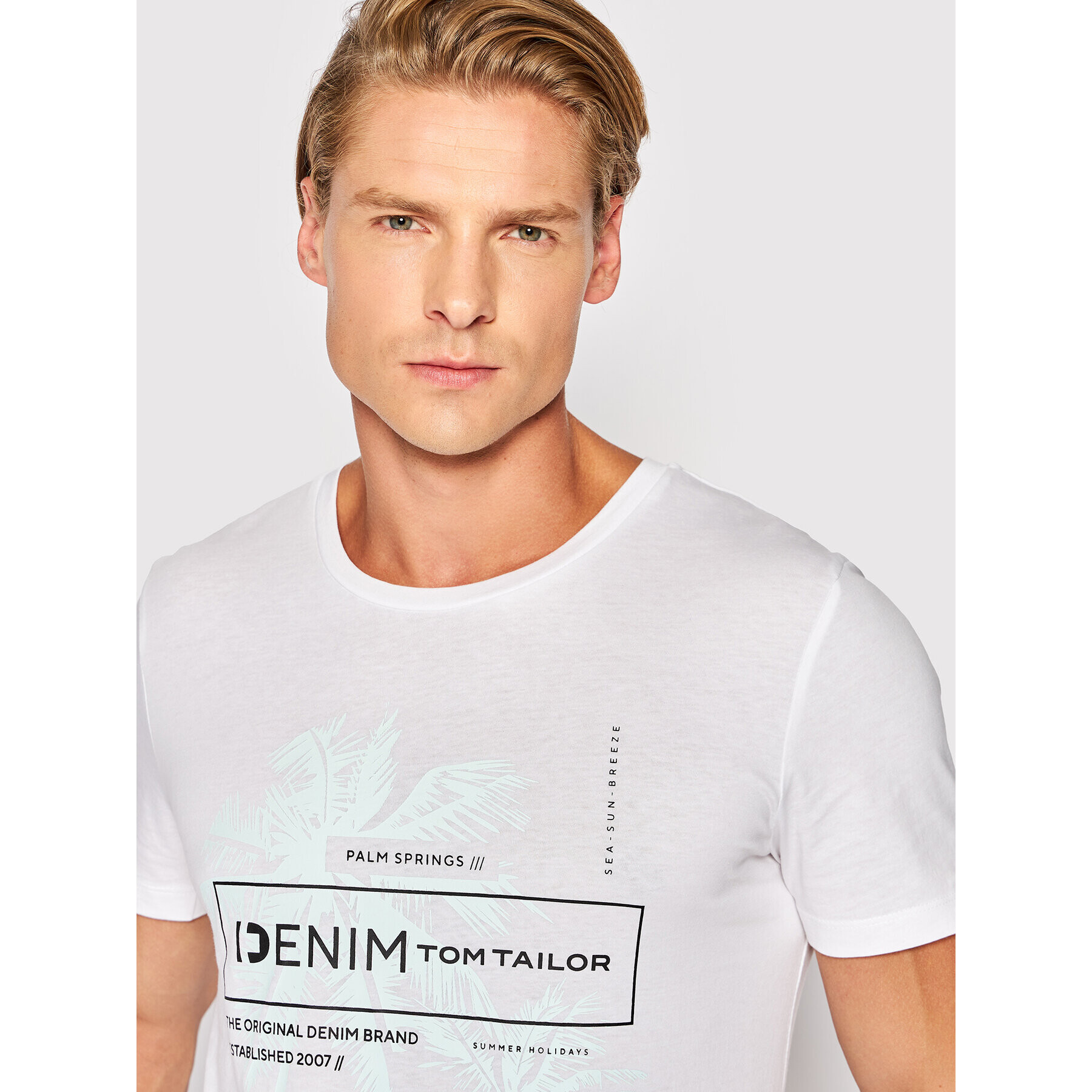 Tom Tailor Denim T-Shirt 1031167 Bílá Regular Fit - Pepit.cz