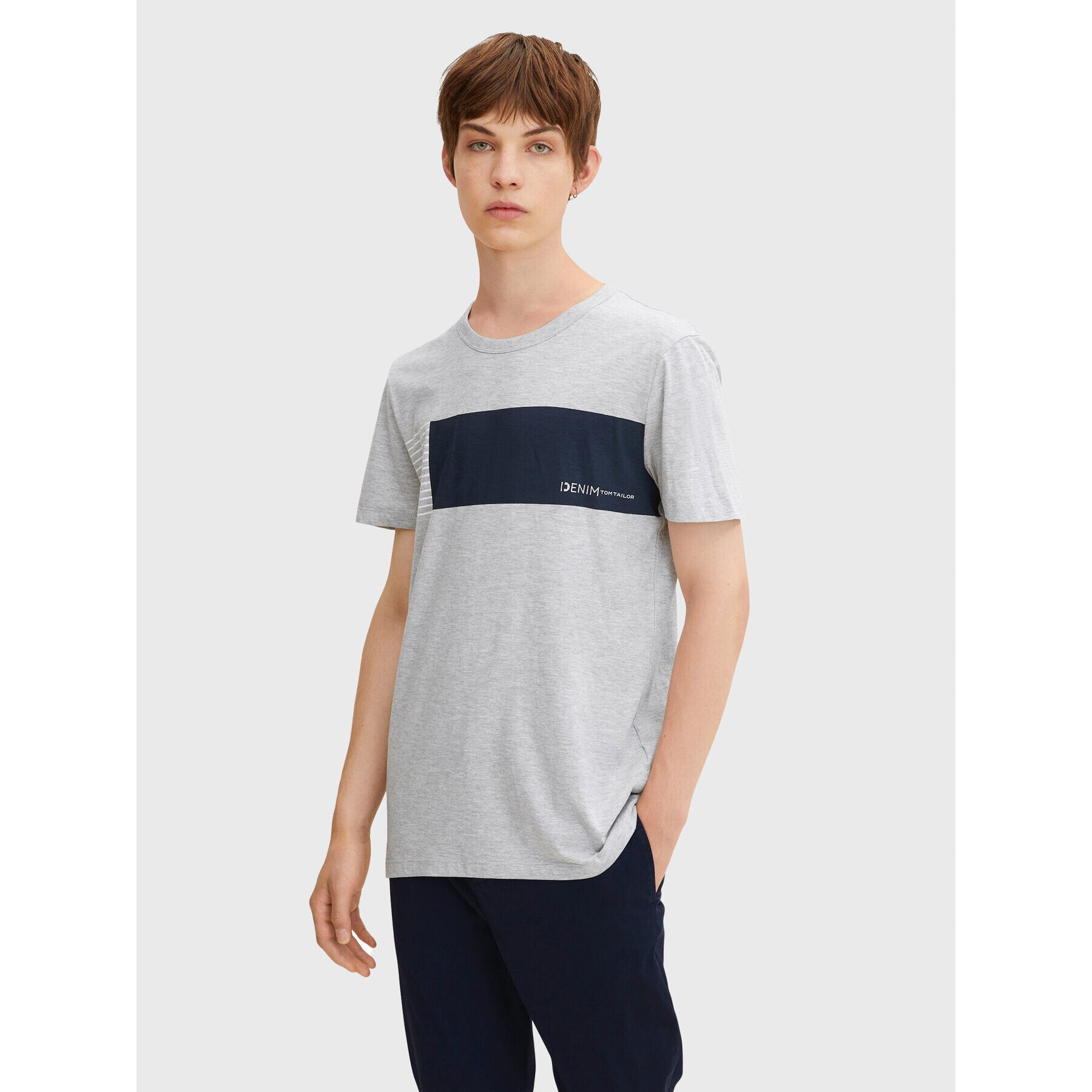 Tom Tailor Denim T-Shirt 1033037 Šedá Regular Fit - Pepit.cz