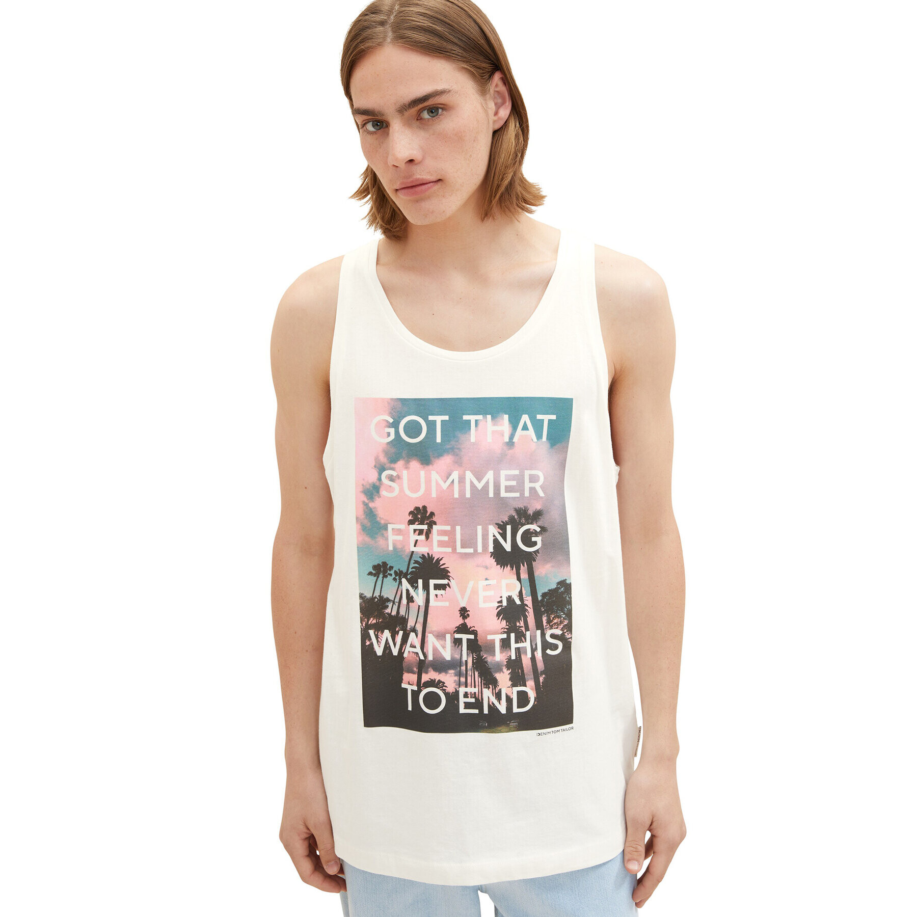 Tom Tailor Denim Tank top 1037204 Bílá Regular Fit - Pepit.cz