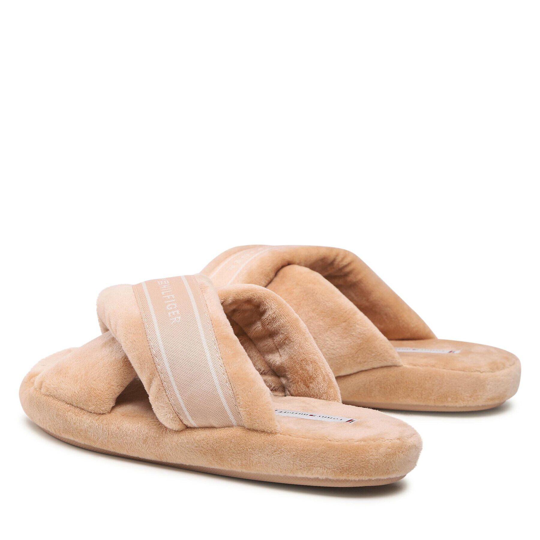 Tommy Hilfiger Bačkory Comfy Home Slippers With Straps FW0FW06888 Béžová - Pepit.cz