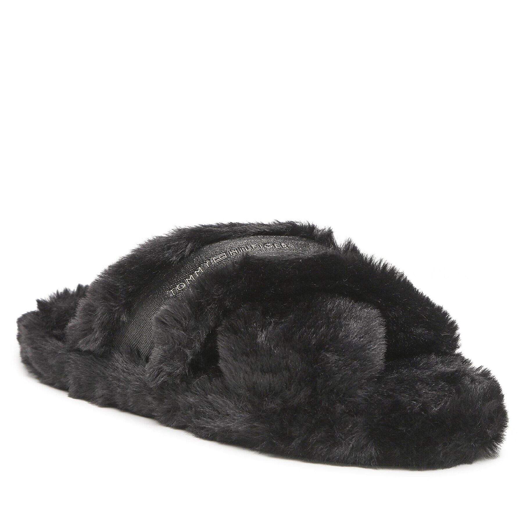 Tommy Hilfiger Bačkory Fur Home Slippers Wiht Straps FW0FW06889 Černá - Pepit.cz