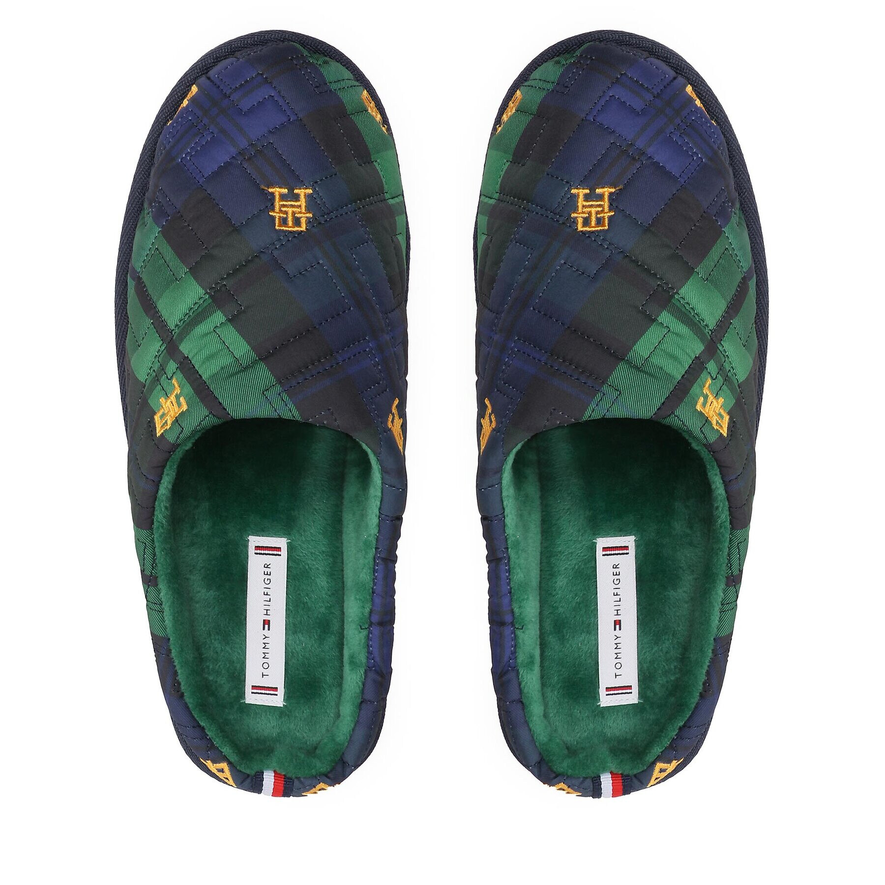 Tommy Hilfiger Bačkory Quilted Home Slipper Blackwatch FW0FW06913 Tmavomodrá - Pepit.cz