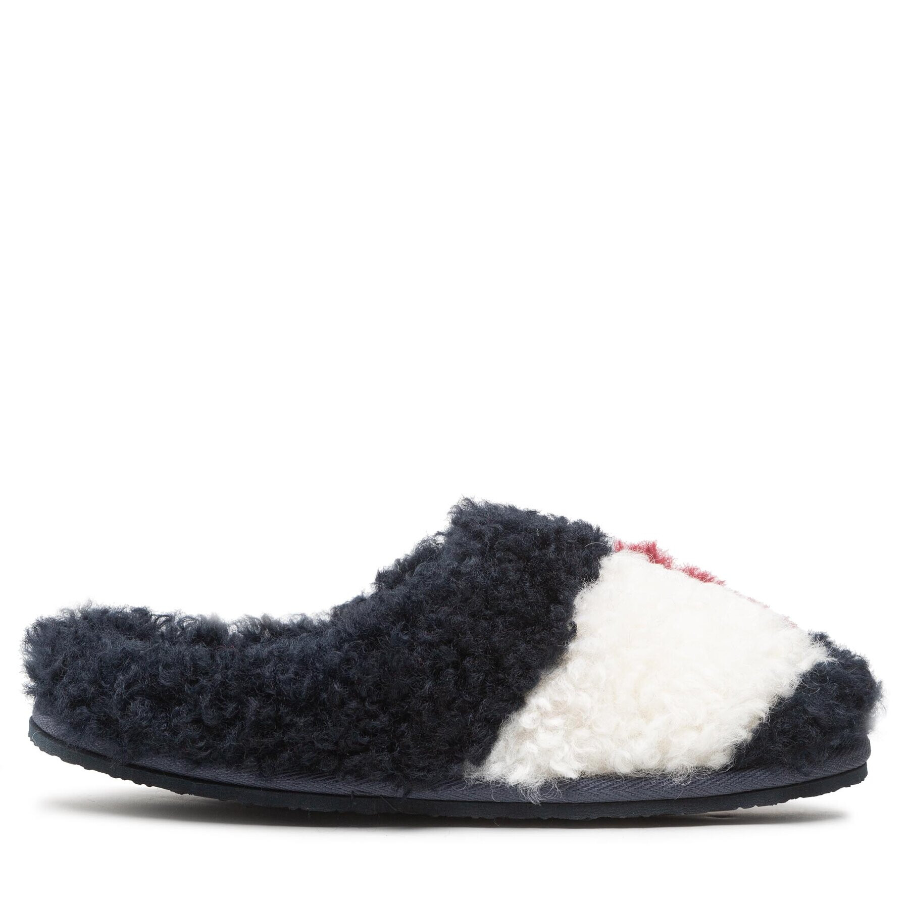 Tommy Hilfiger Bačkory Th Home Slipper Sherpa Fur FW0FW06577 Tmavomodrá - Pepit.cz