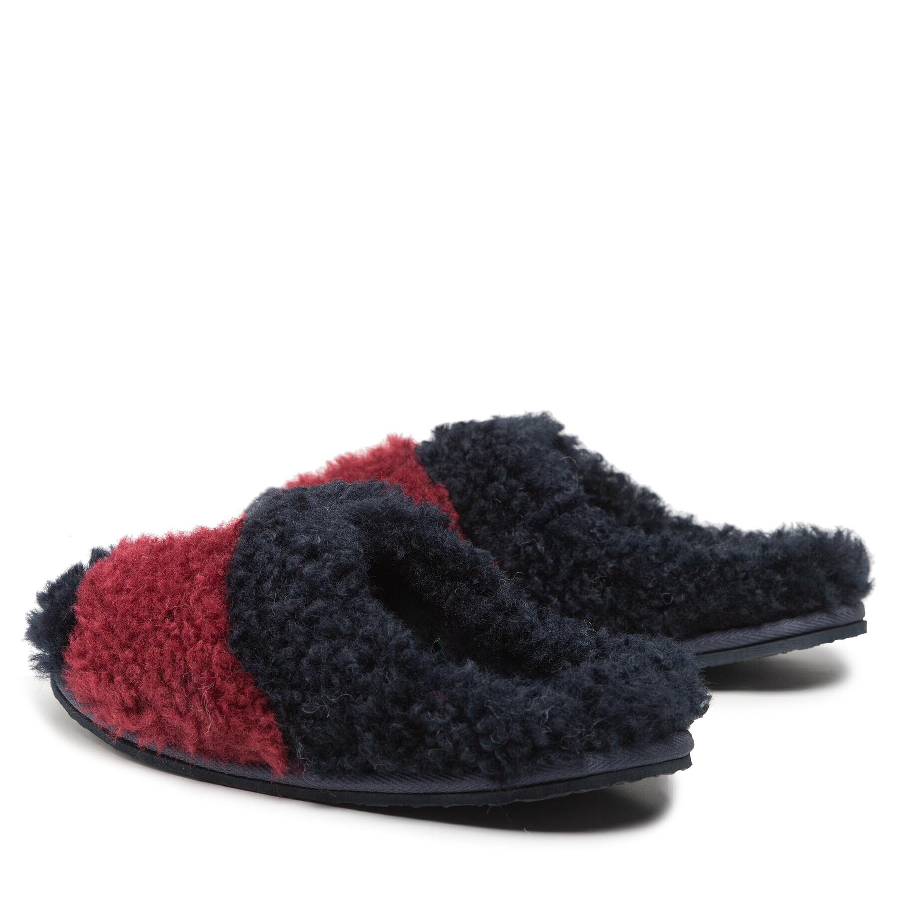 Tommy Hilfiger Bačkory Th Home Slipper Sherpa Fur FW0FW06577 Tmavomodrá - Pepit.cz