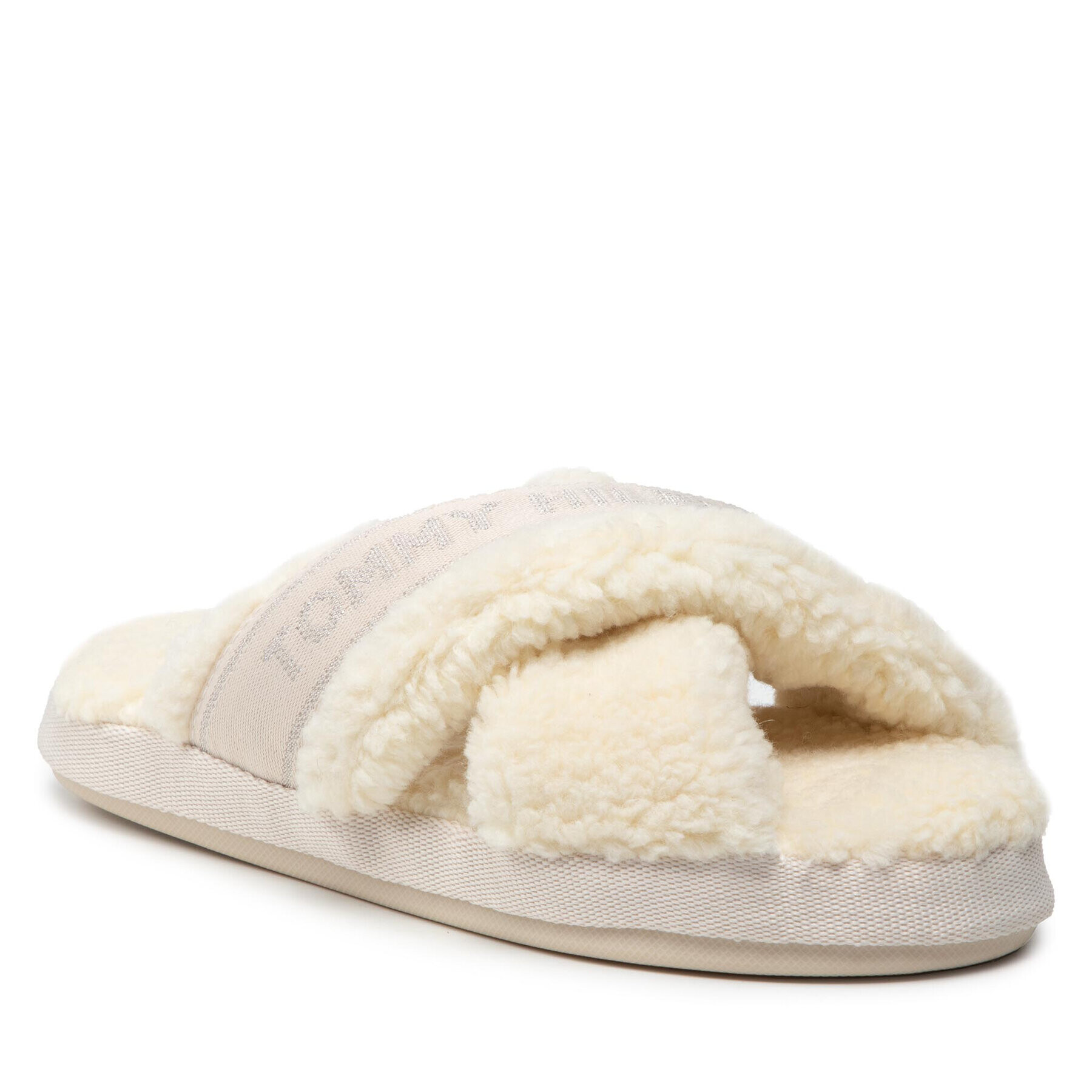 Tommy Hilfiger Bačkory Th Shiny Webbing Home Slipper FW0FW06139 Béžová - Pepit.cz