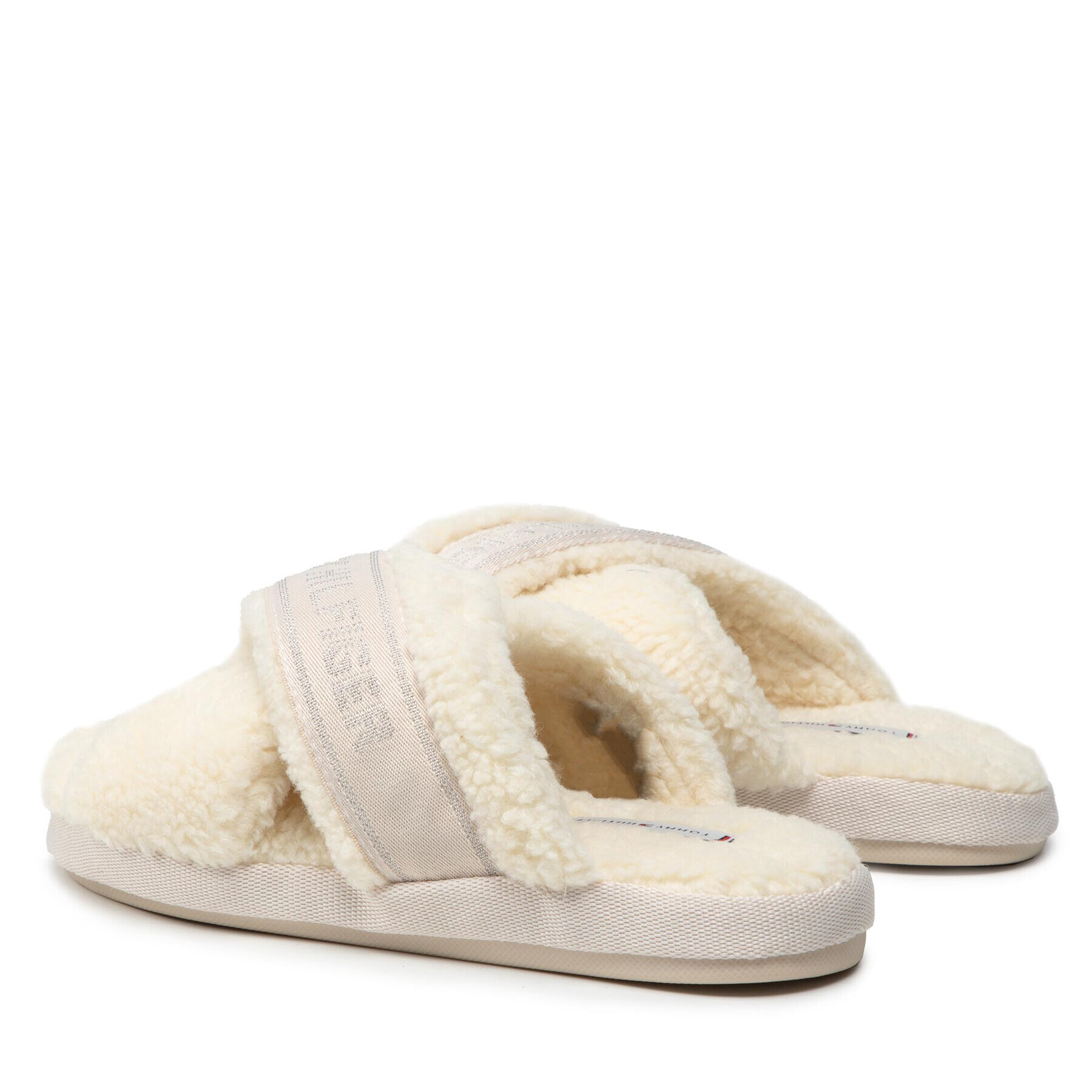 Tommy Hilfiger Bačkory Th Shiny Webbing Home Slipper FW0FW06139 Béžová - Pepit.cz