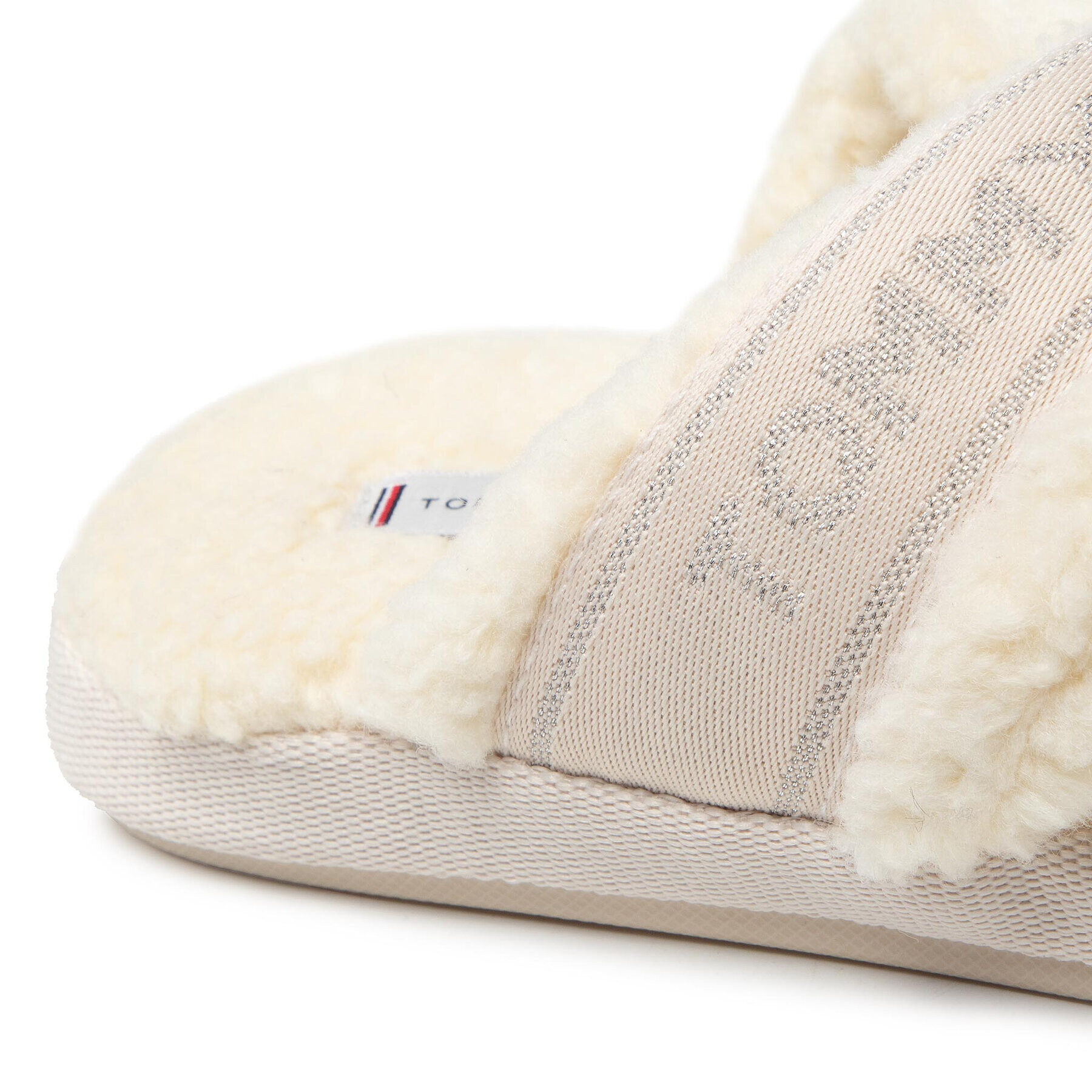 Tommy Hilfiger Bačkory Th Shiny Webbing Home Slipper FW0FW06139 Béžová - Pepit.cz