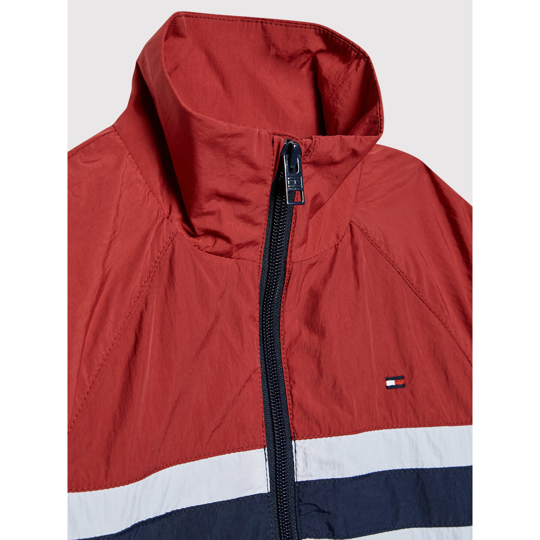 Tommy Hilfiger Bunda pro přechodné období Colourblock KG0KG06365 D Bordó Regular Fit - Pepit.cz