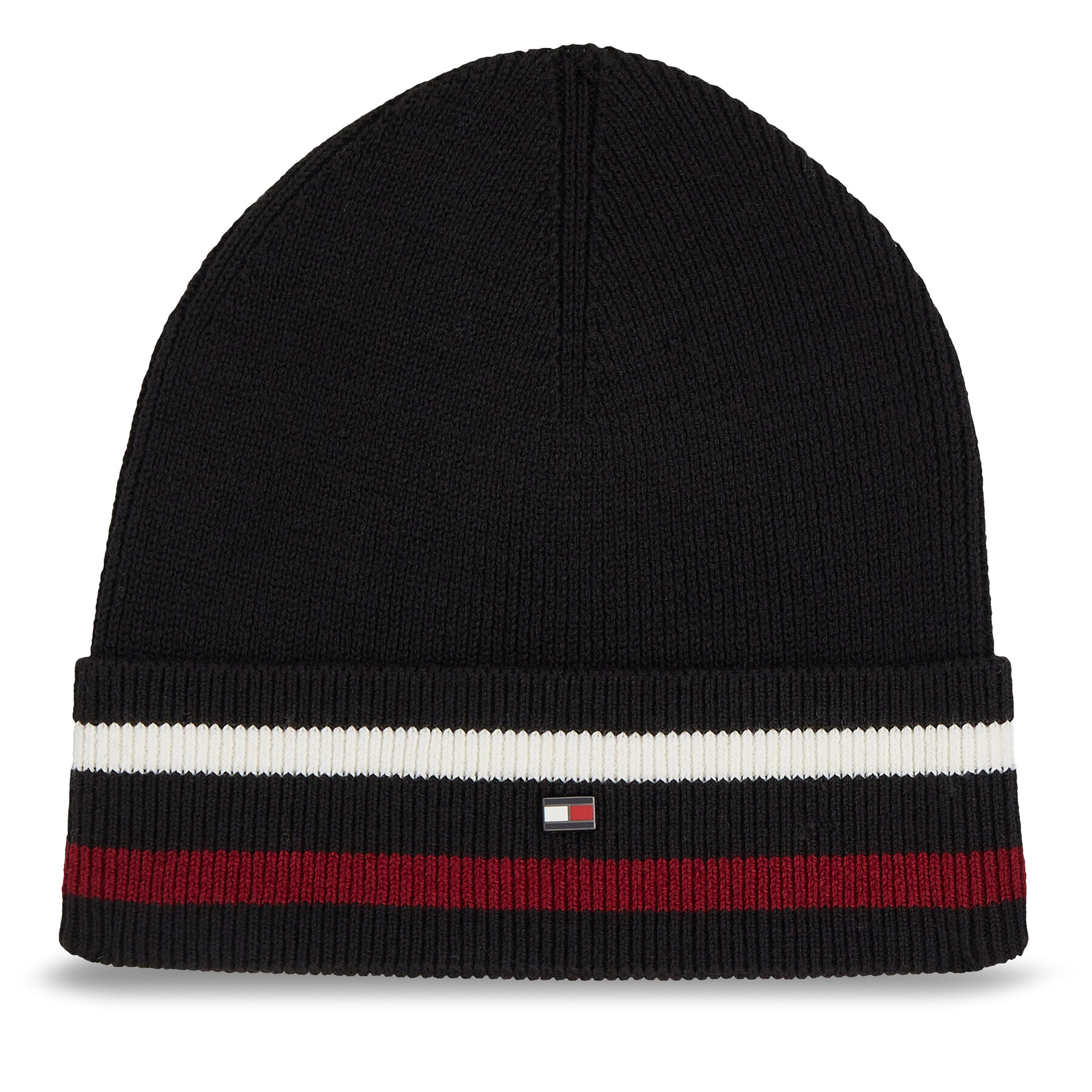 Tommy Hilfiger Čepice Elevated Wool Flag Beanie AM0AM11497 Černá - Pepit.cz