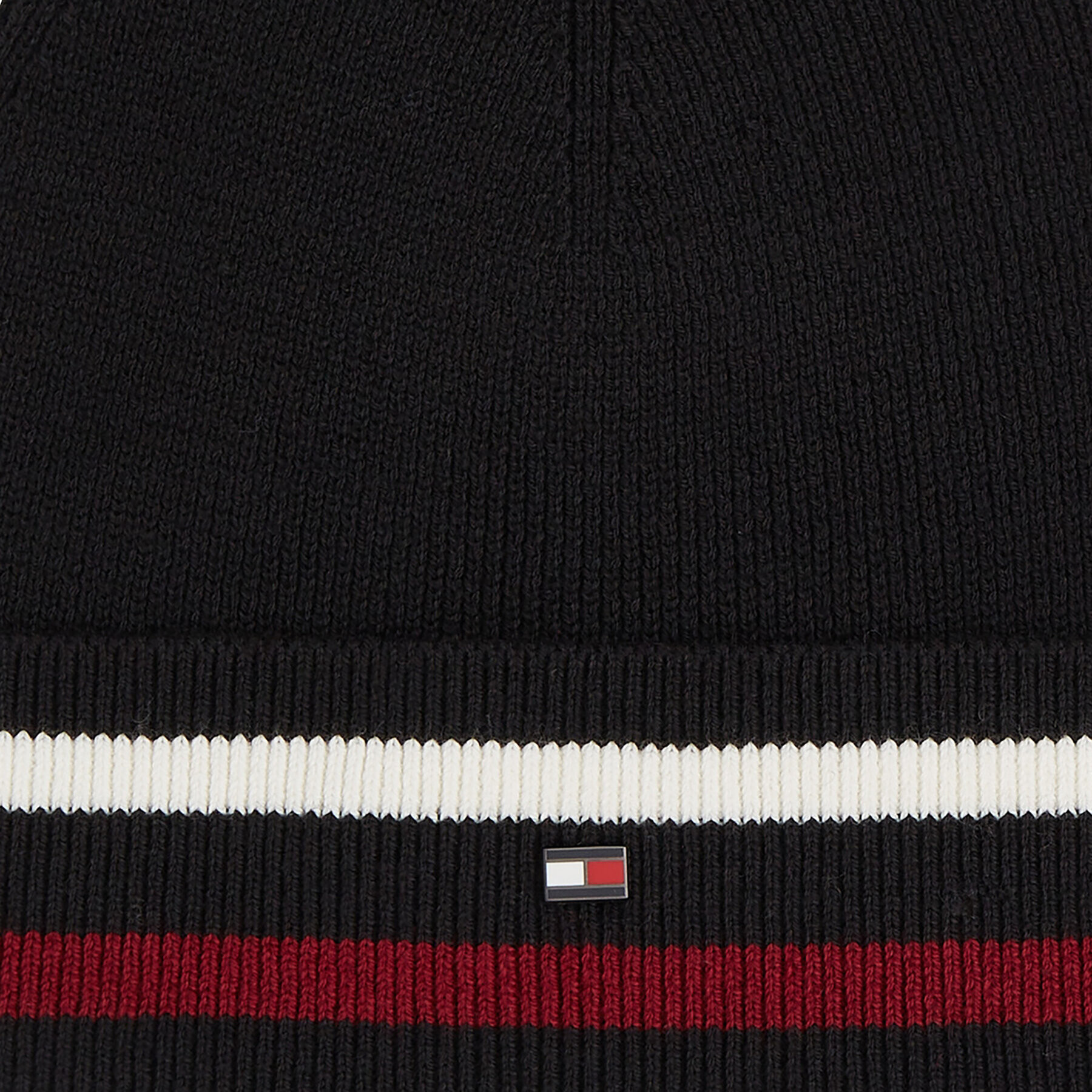 Tommy Hilfiger Čepice Elevated Wool Flag Beanie AM0AM11497 Černá - Pepit.cz