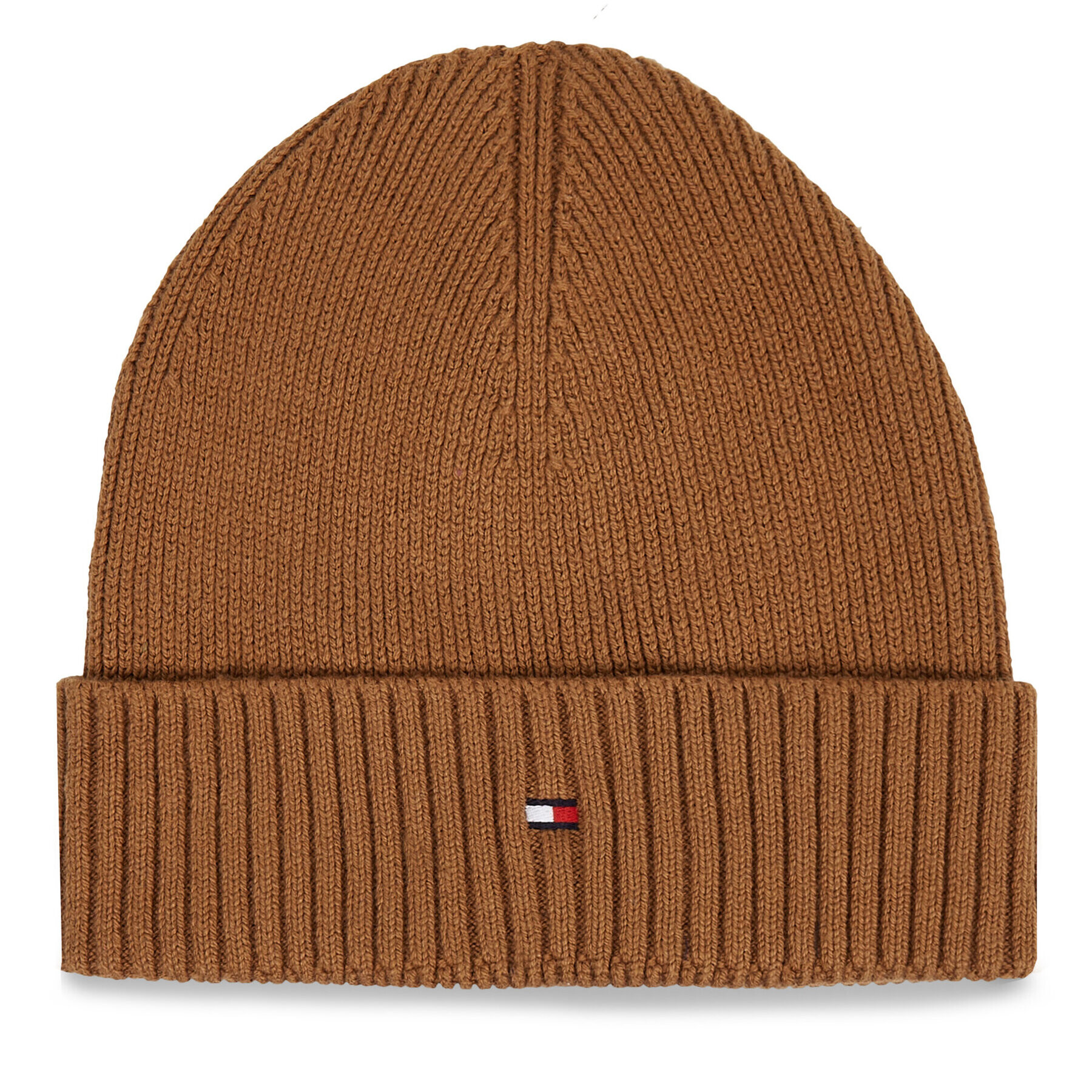 Tommy Hilfiger Čepice Essential Flag Beanie AM0AM10337 Hnědá - Pepit.cz